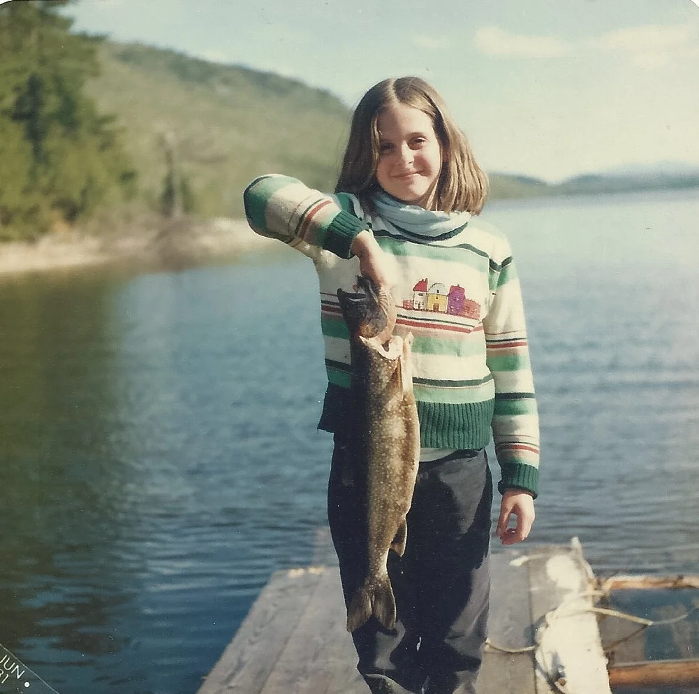 Memories of Harscrabble: daughter Thea proudly displaying her catch