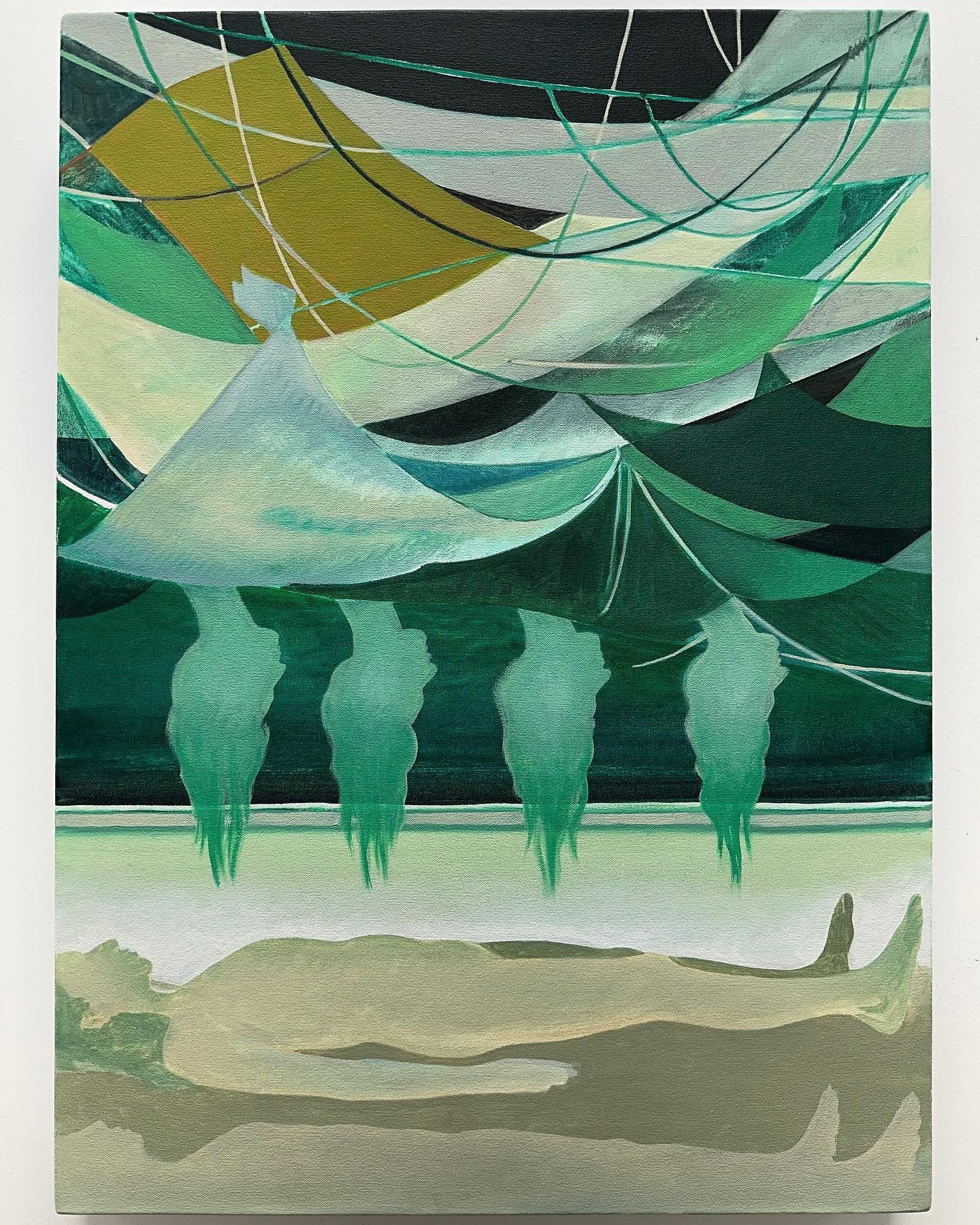four flags II, oil on canvas, 22&rdquo; x 30&rdquo;, 55.9 x 76.2 cm, 2024

second of a series of four from earlier this year shown at Art Dubai with @gallery1957 that i&rsquo;m just getting around to posting 😅
these smaller works were worked very in