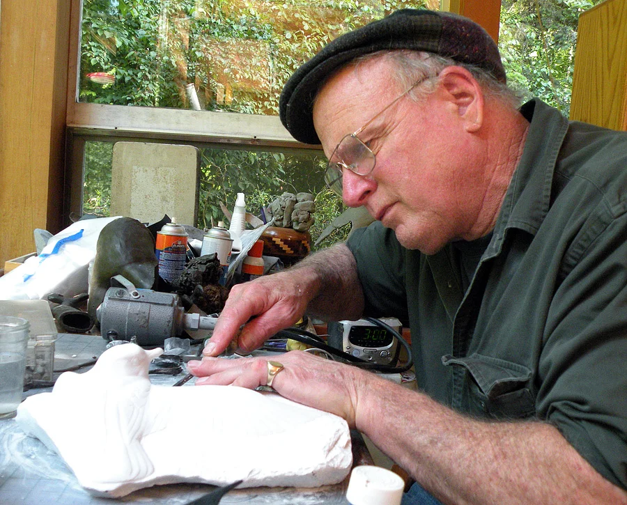 At his home studio in Lake Forest Park, Seattle, WA. (Mike Siegel / Seattle Times)