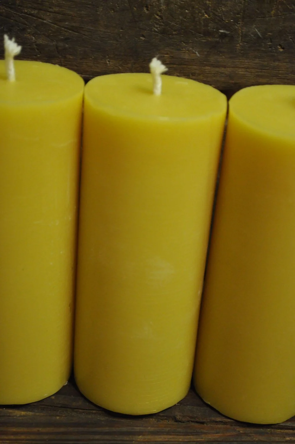 HandPoured Beeswax Pillar Candle. Organic, AllNatural Air Purifier