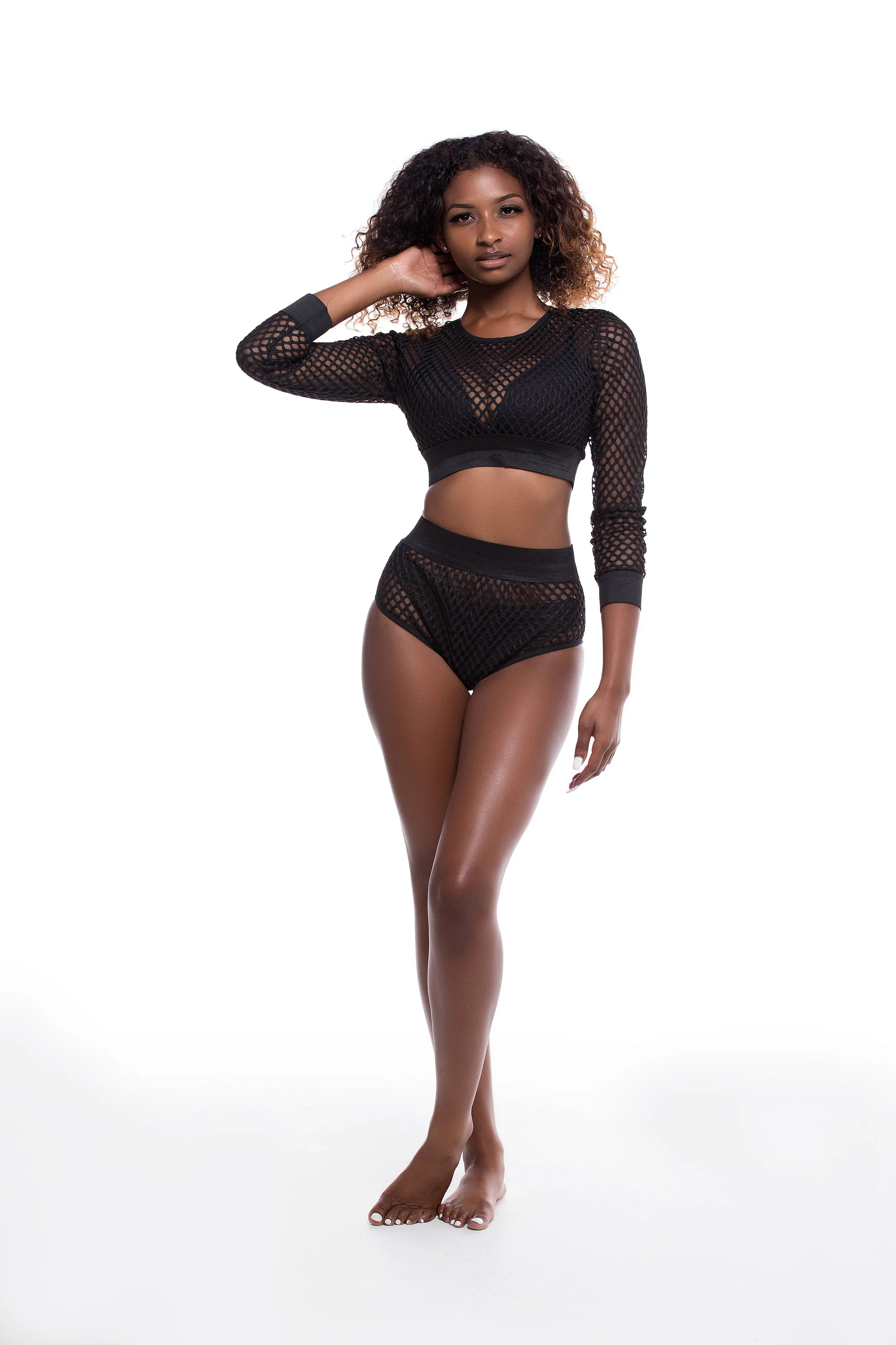 Fishnet Two Piece Short Set