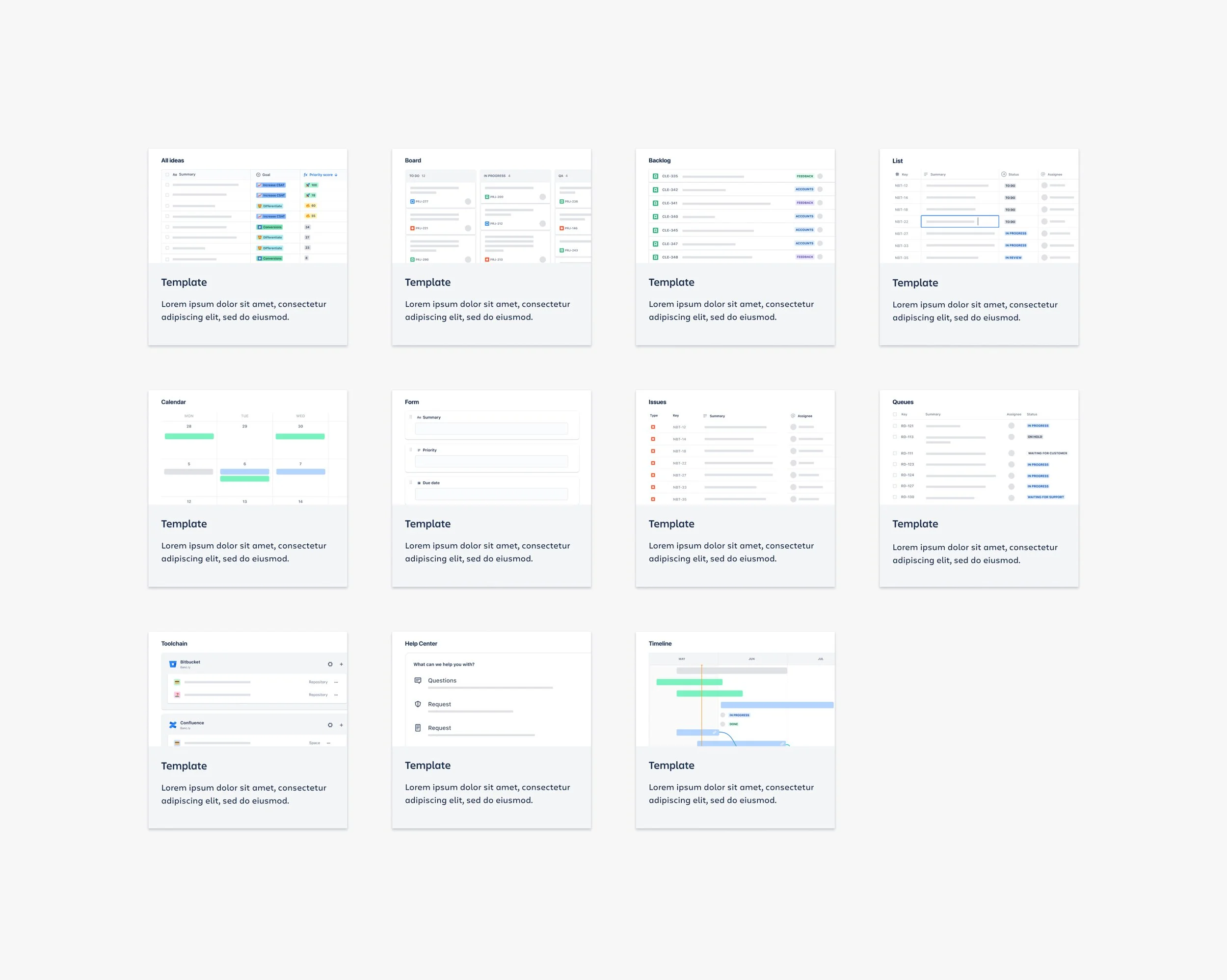   Final card design:  11 unique product screens were used across 60+ template cards 