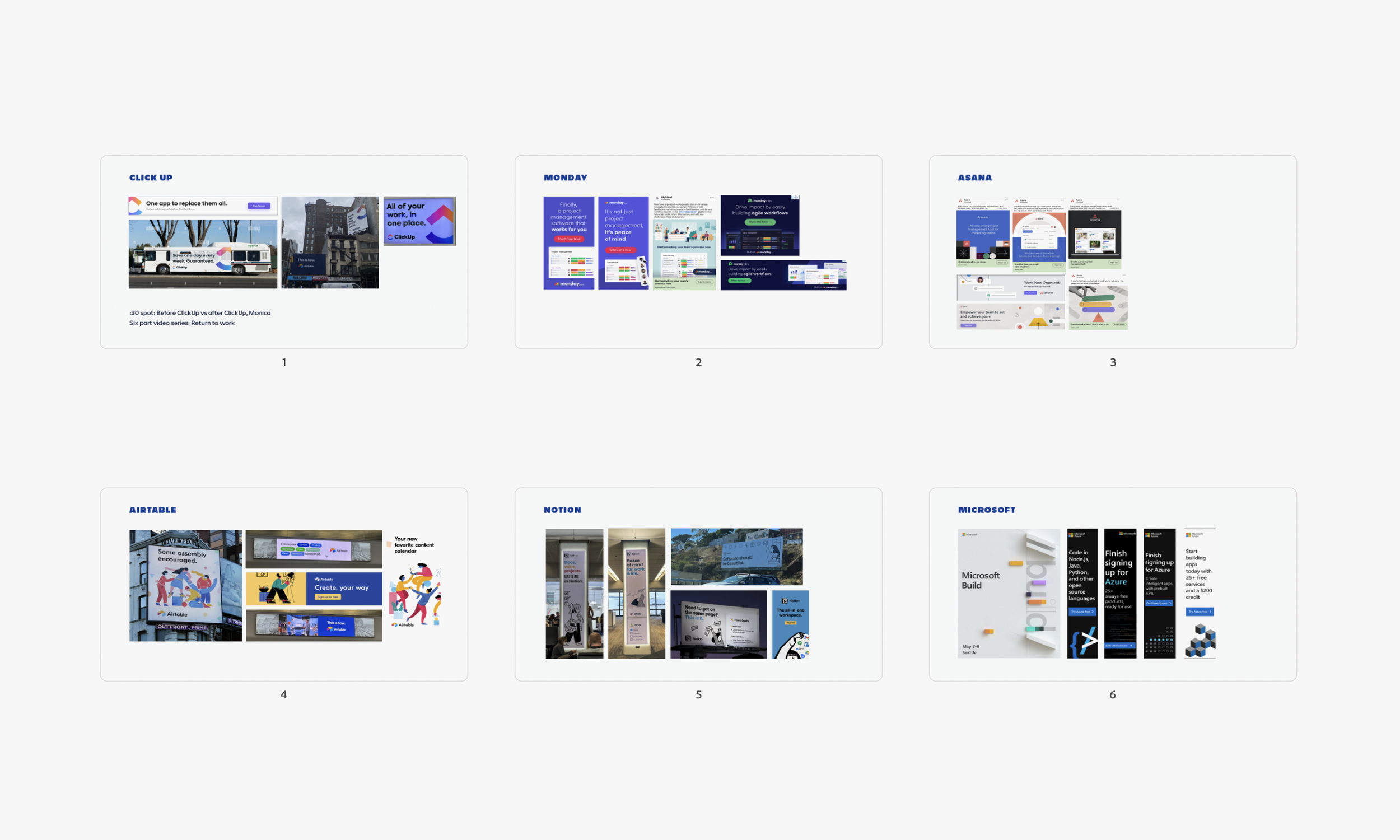   Competitive audit:  design and content 