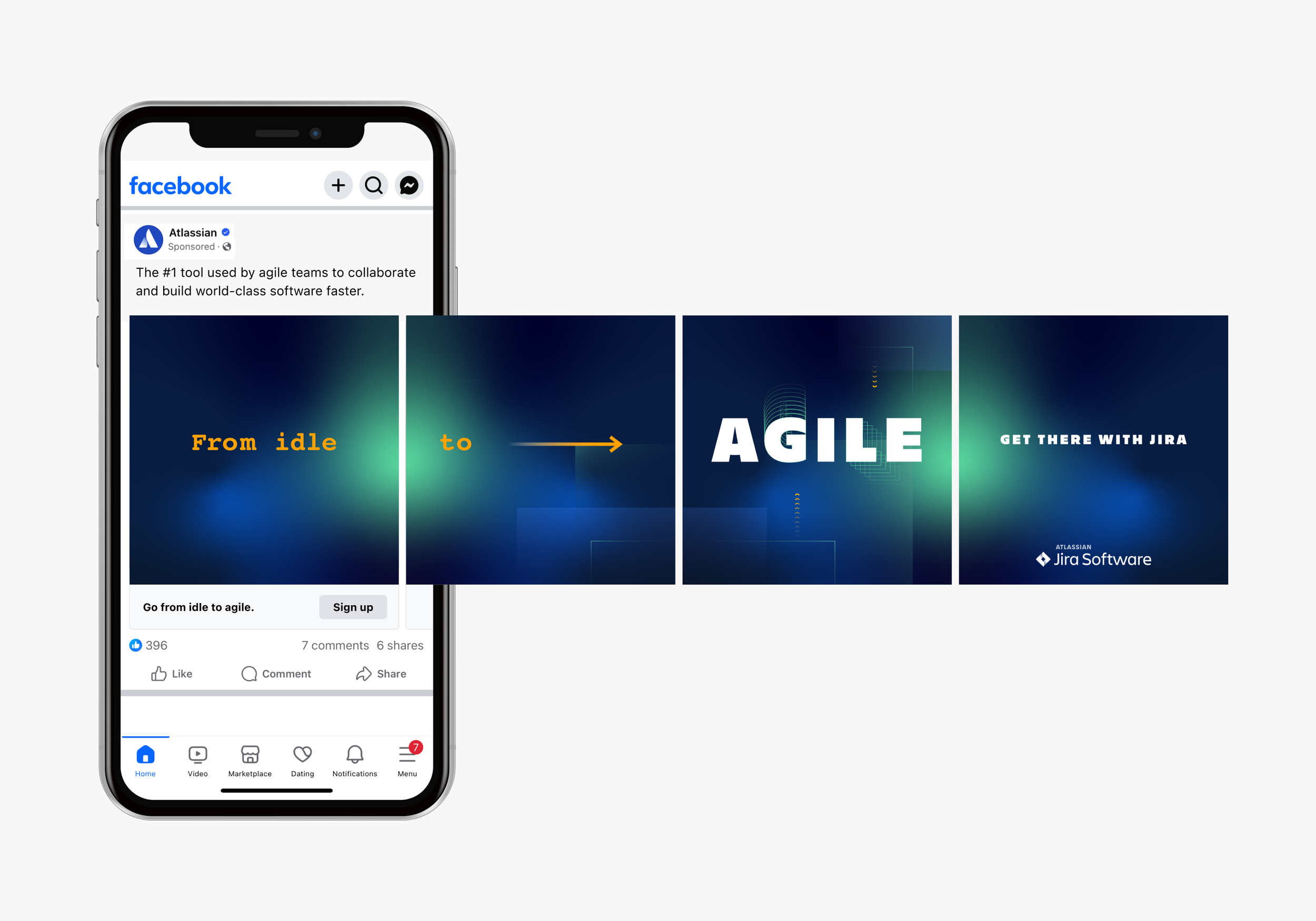   Carousel social ads:  for each category and a family set 
