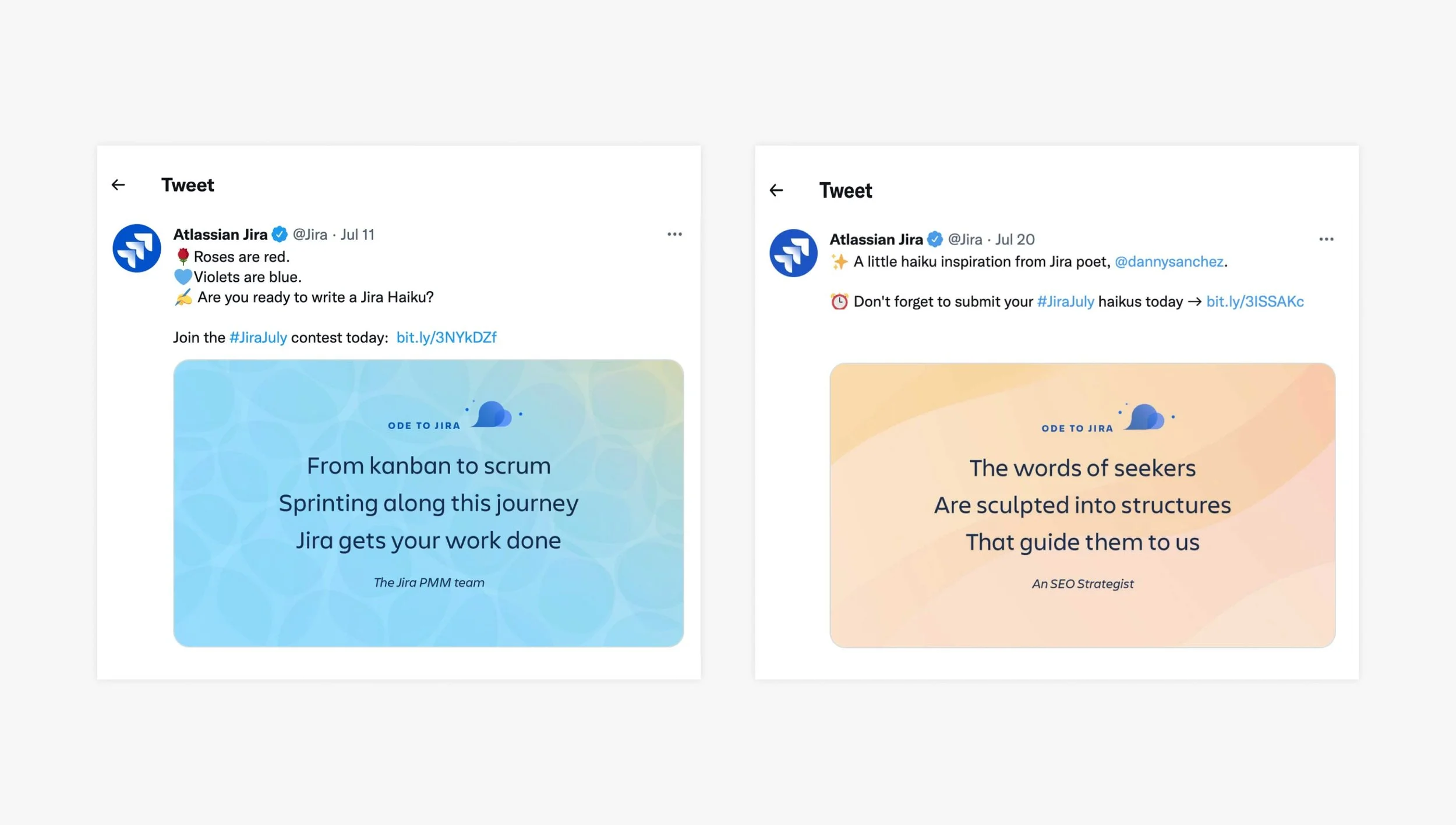    Ode to Jira  haiku social posts  