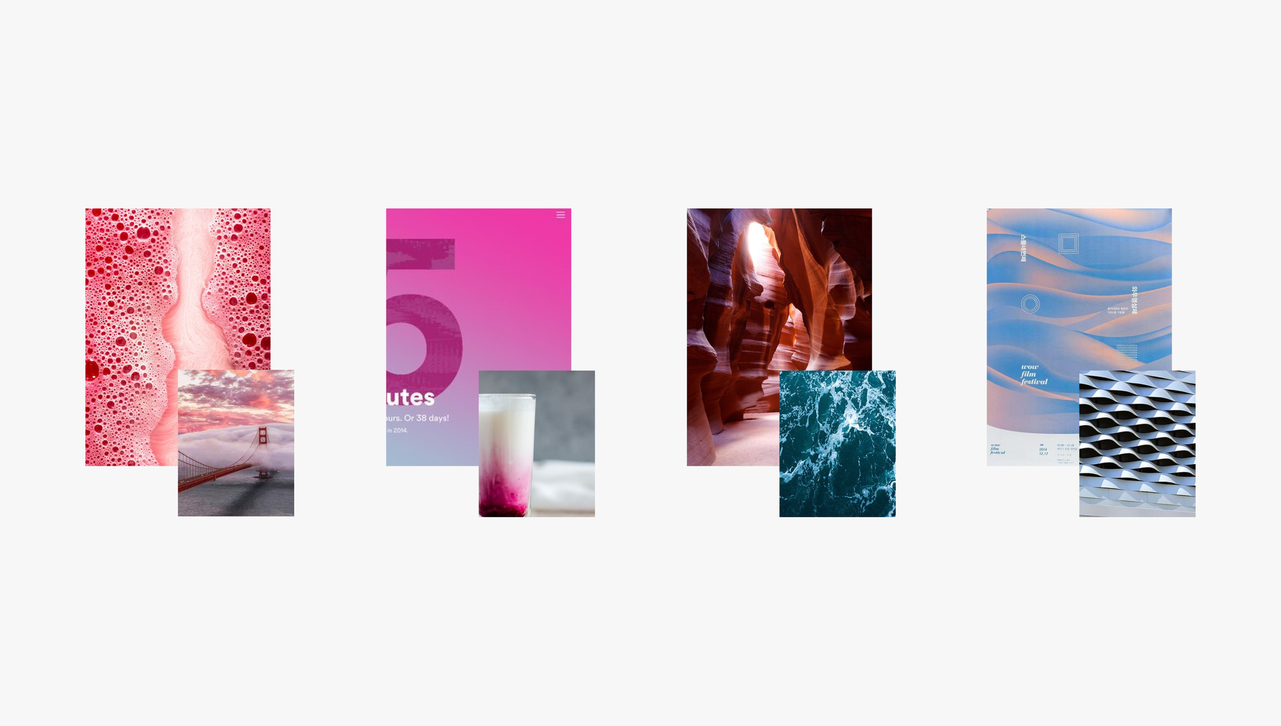   Concepts:  I focused on the beverage’s unique cascading feature (macro moments, gentle gradients, earthly escapes and tangible texture)  