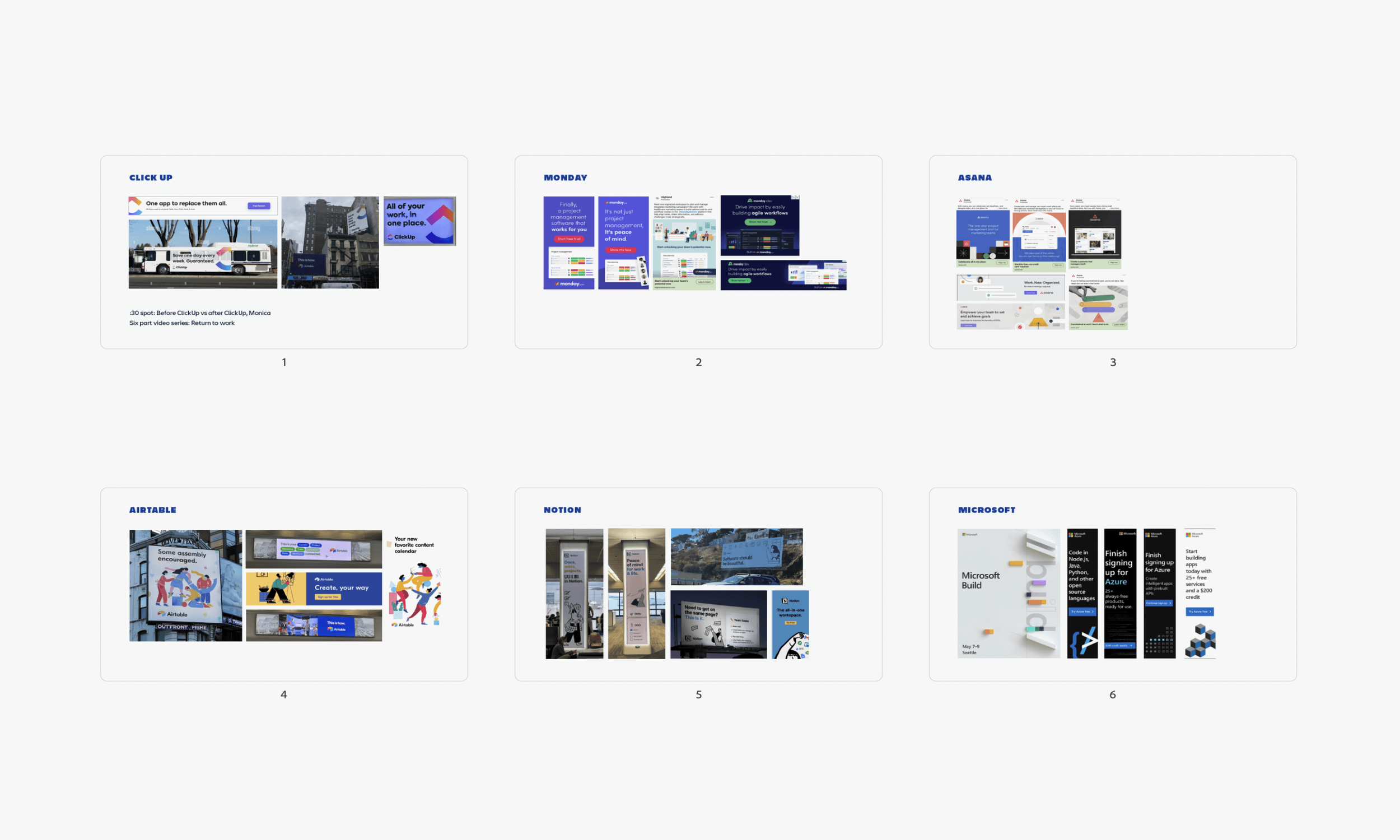   Competitive audit:  design and content 