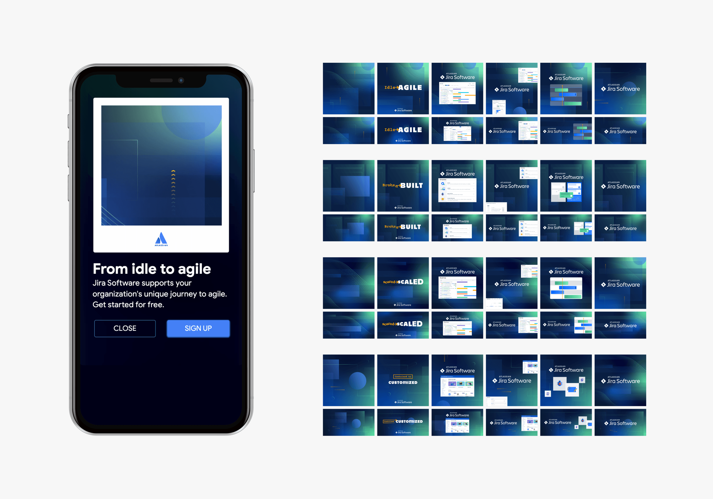   Google responsive ads:  20 versions for each category 