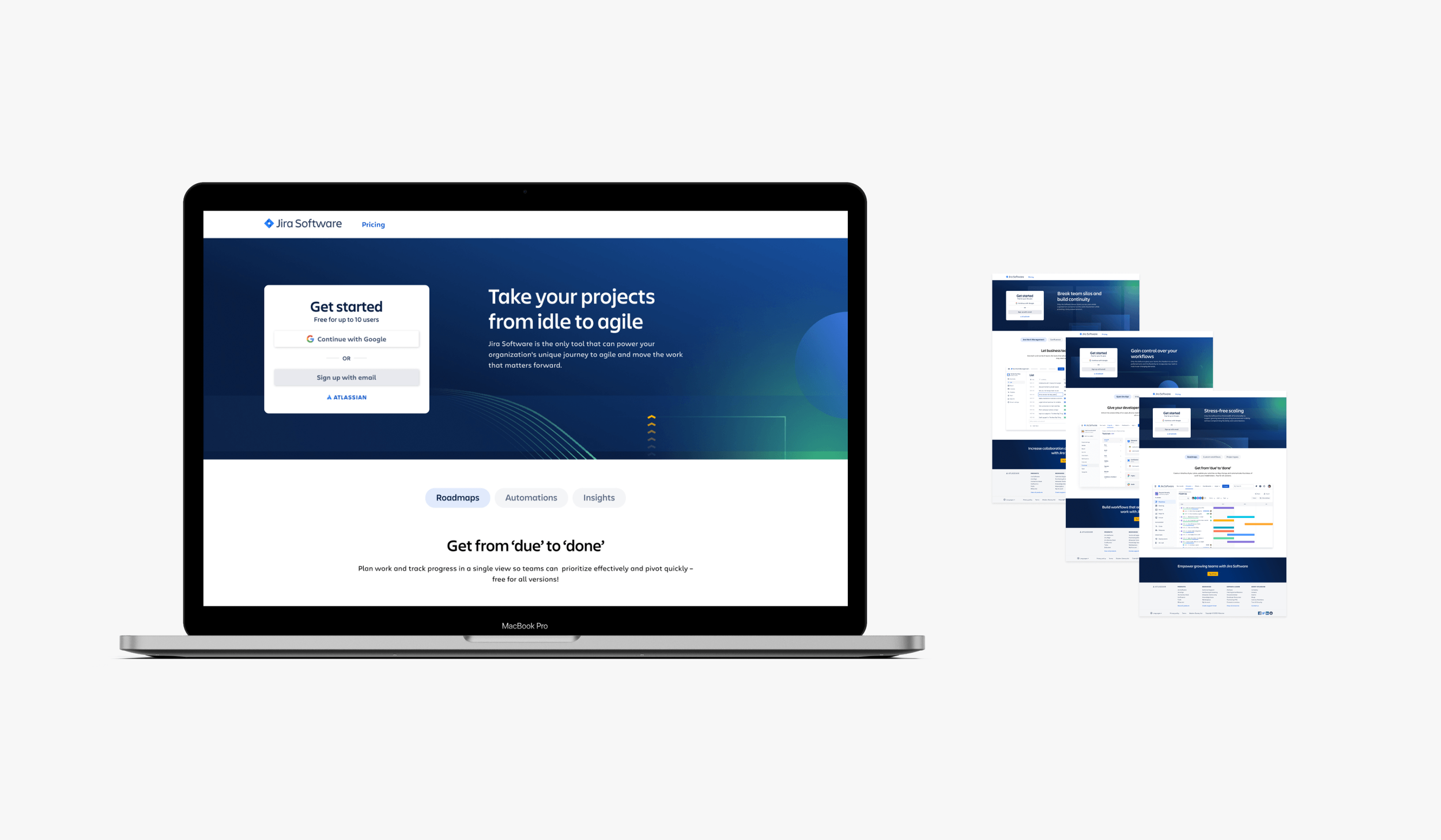   Final landing pages:  one for each category, updated later to include a customer video 