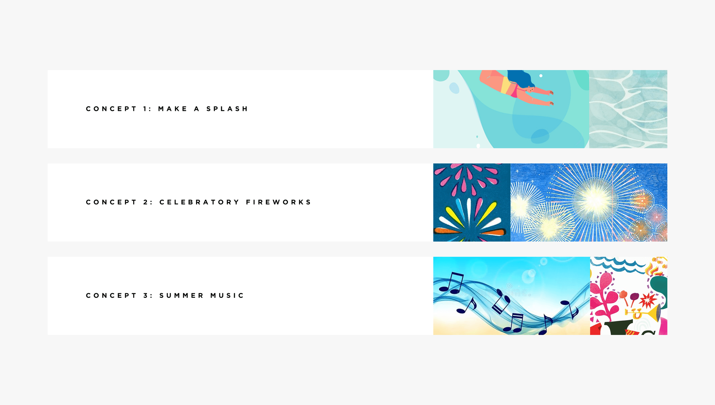   Concepts : presented three concepts to the stakeholder 
