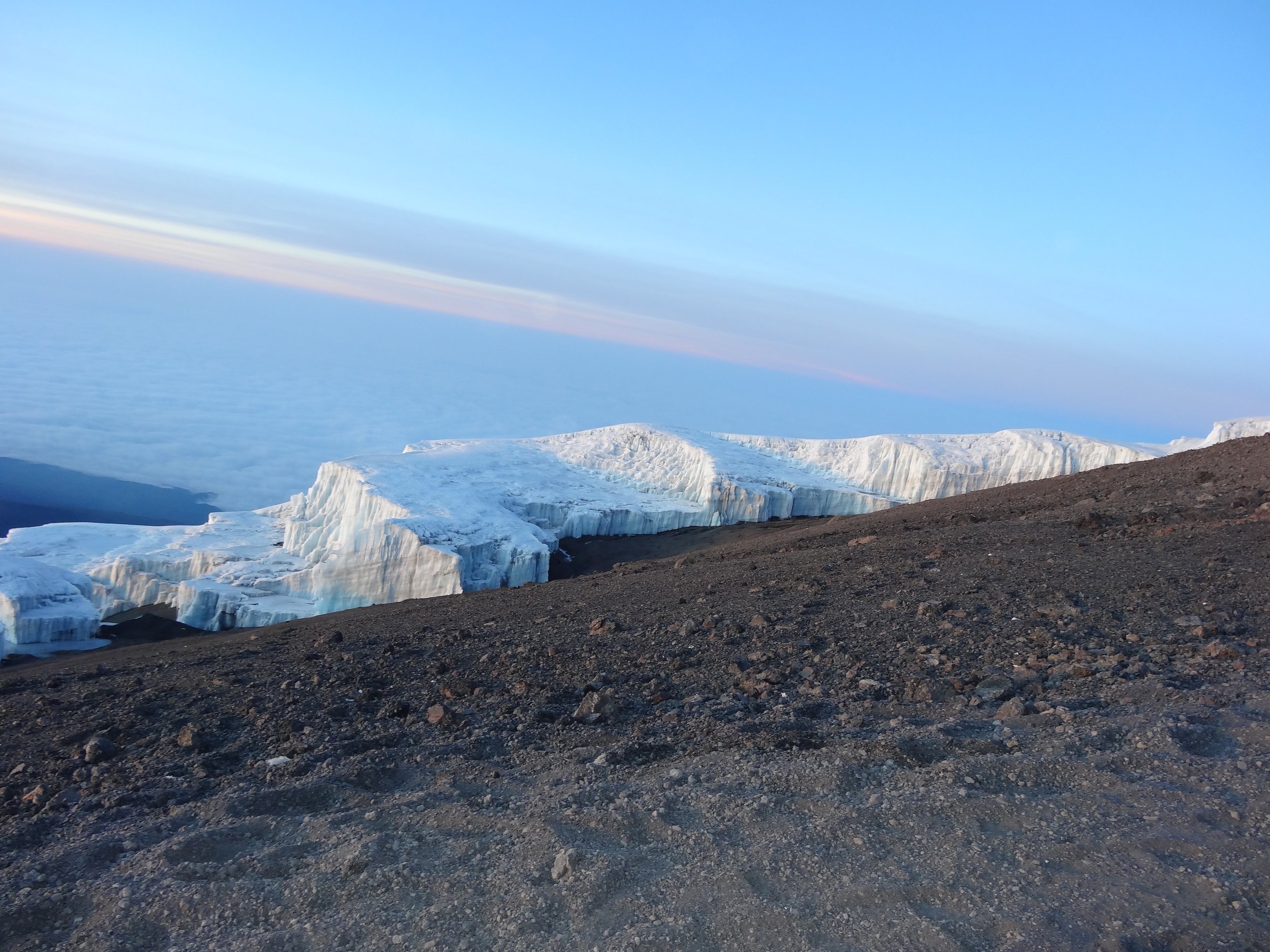 Ice walls just below the summit.