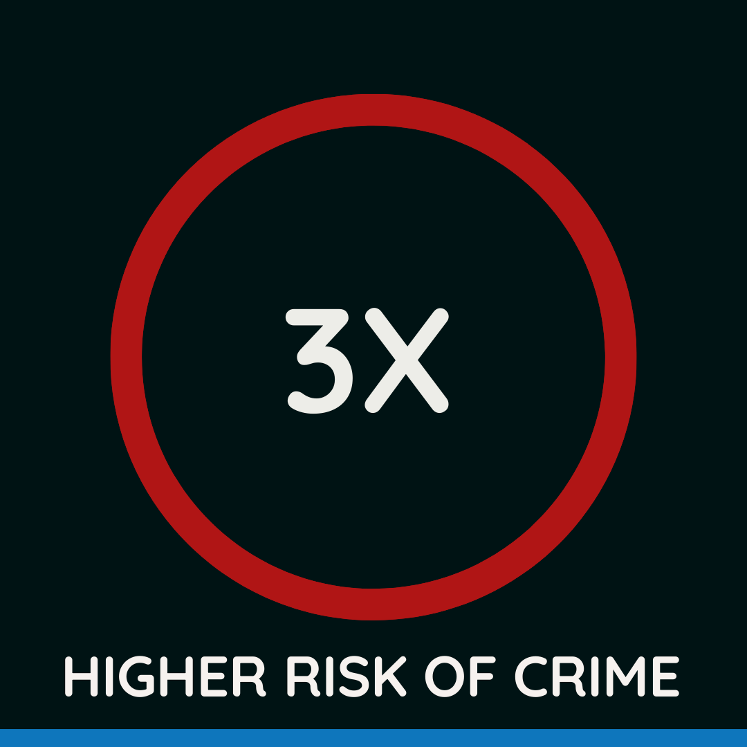 Affluent households were 3x more likely to be victims of violent crimes, such as robbery, theft and burglary.
