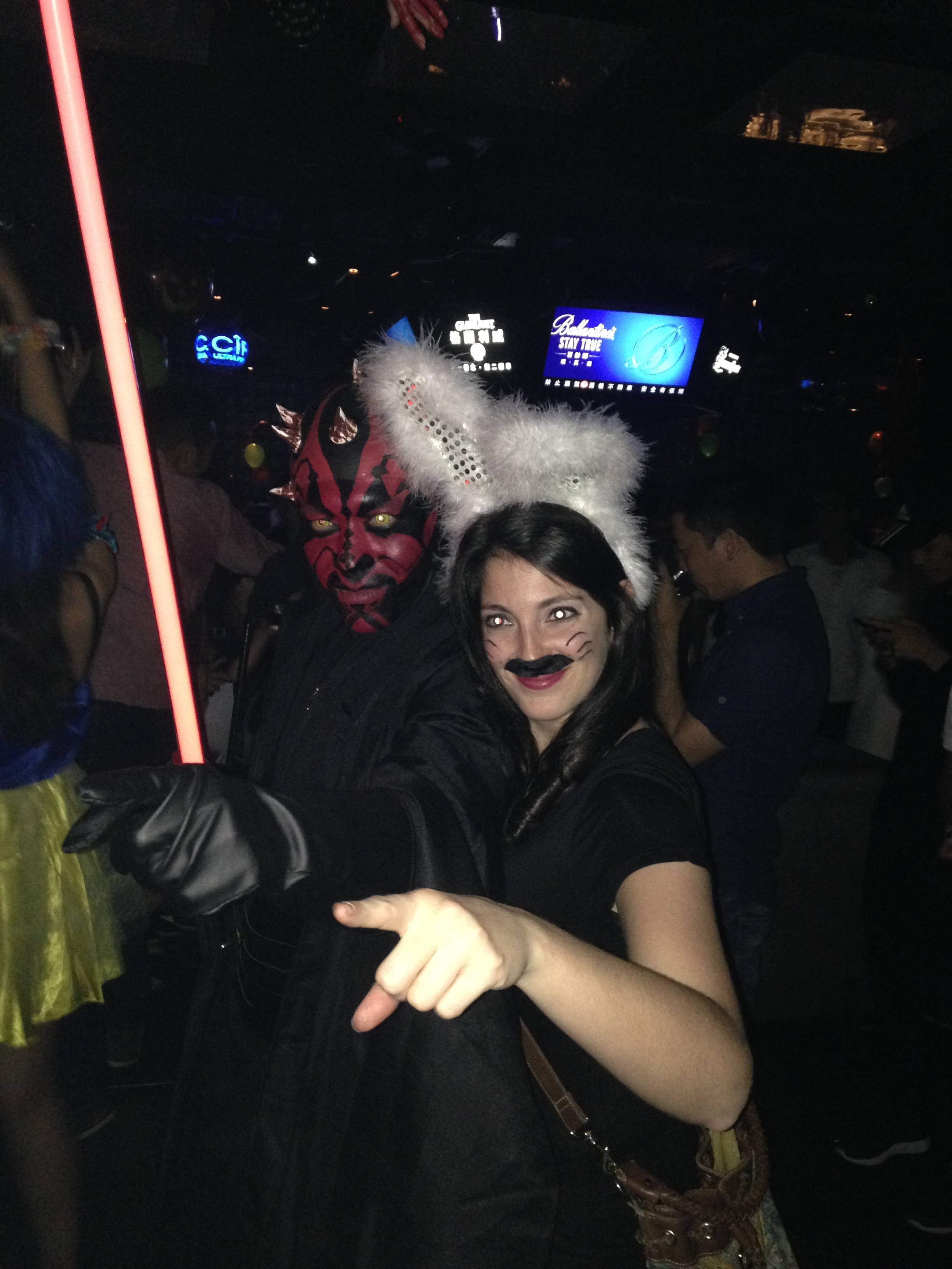 Darth Maul and I. ...I was a rabbit and I'm still unsure to this day about where I got that mustache