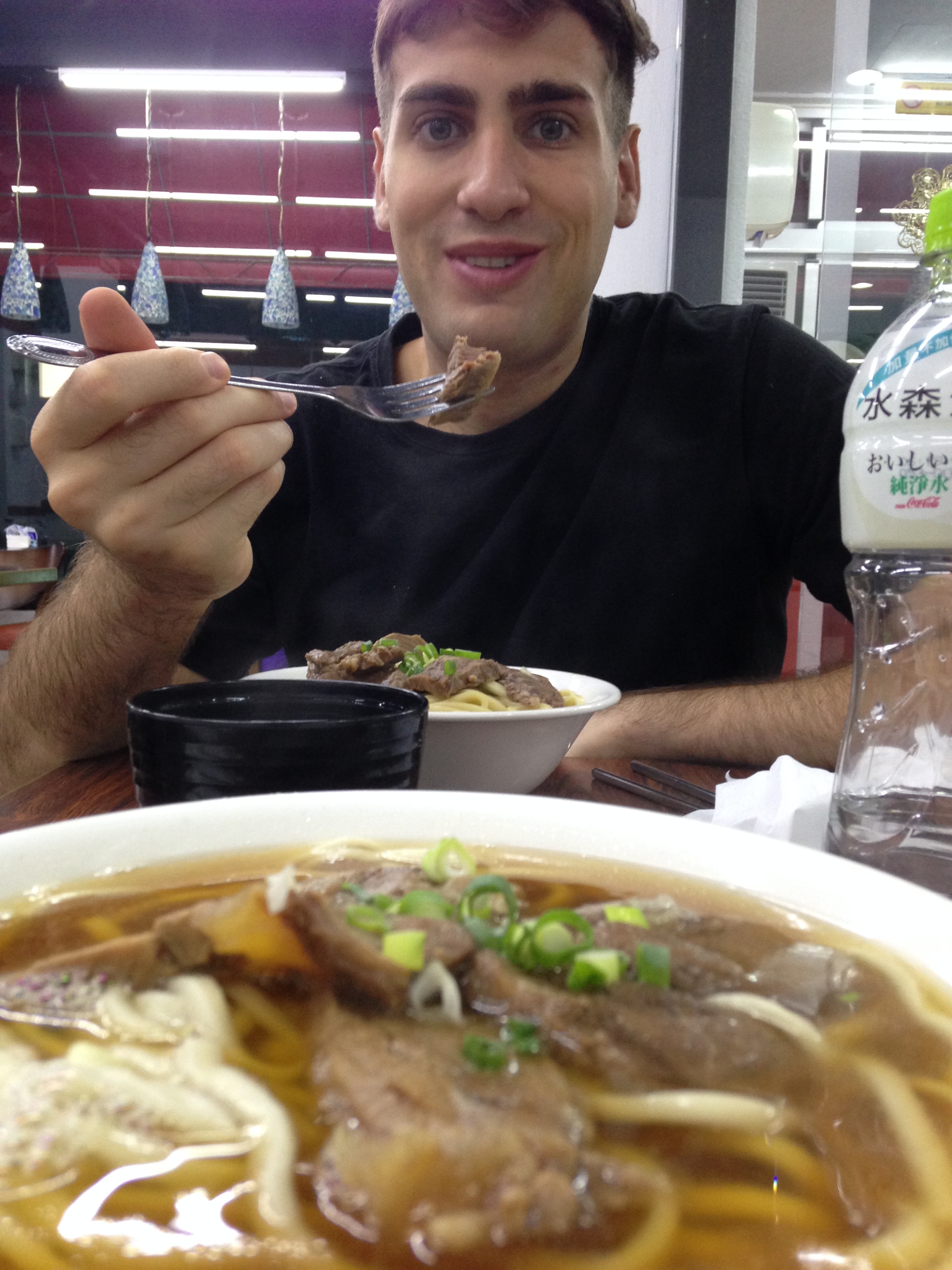 My ex and my glorious beef noodles!