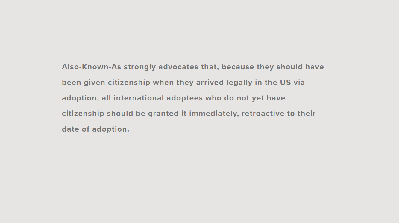  Citizenship for Adoptees Official Statement 