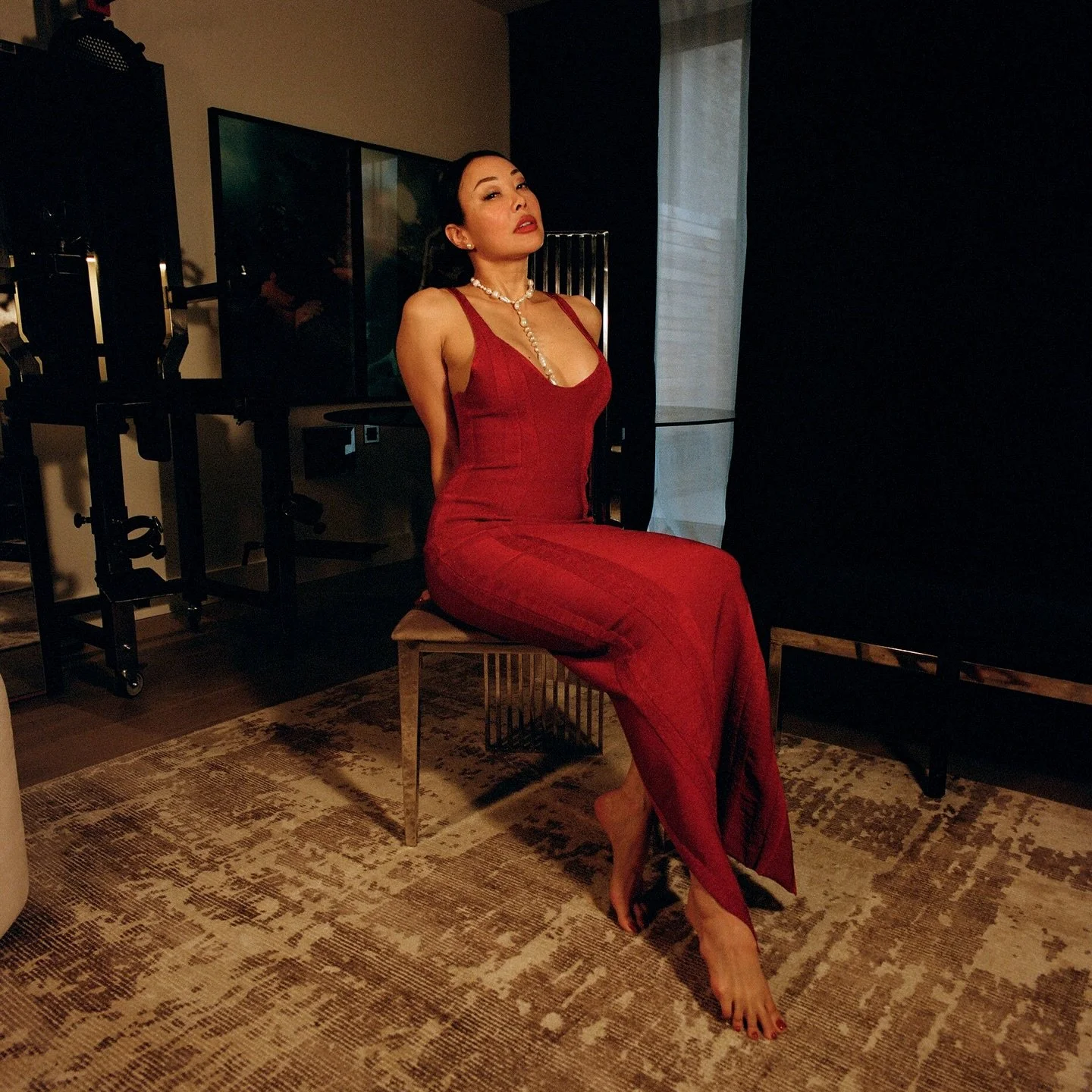 Eva in her play space wearing the Emilion dress in red 
@youwillplease_me 

#bronicasqa #bronicaetrs