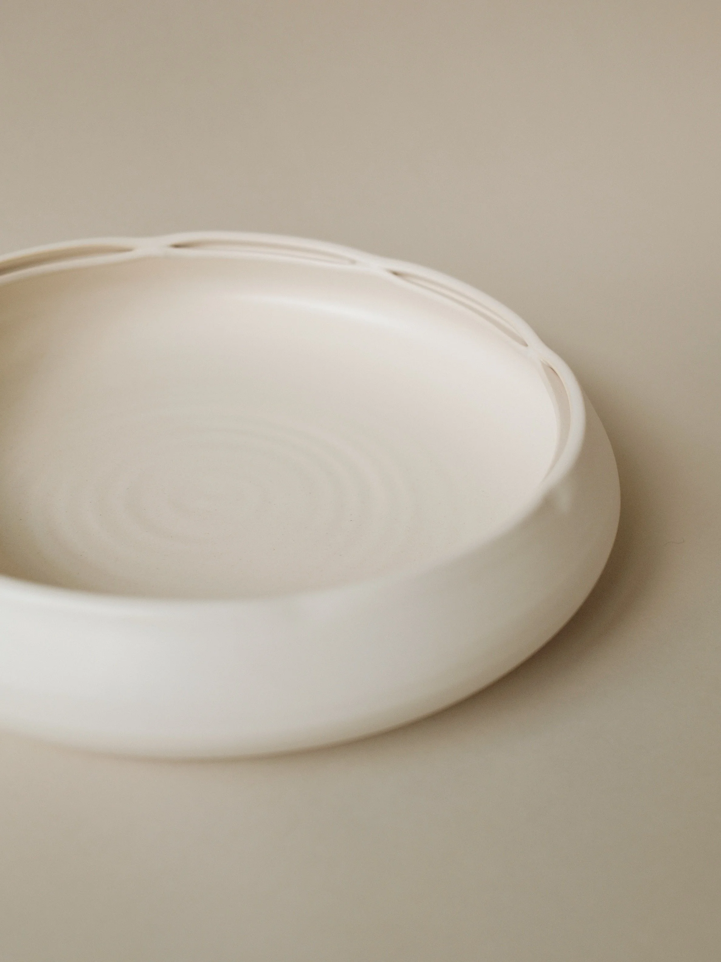 Large Low Scalloped Serving Bowl