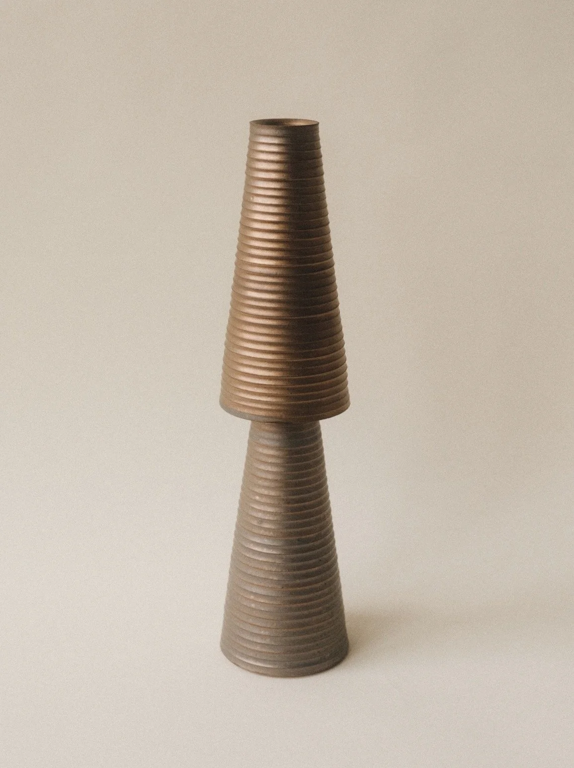14" Bronze Stacked Vase