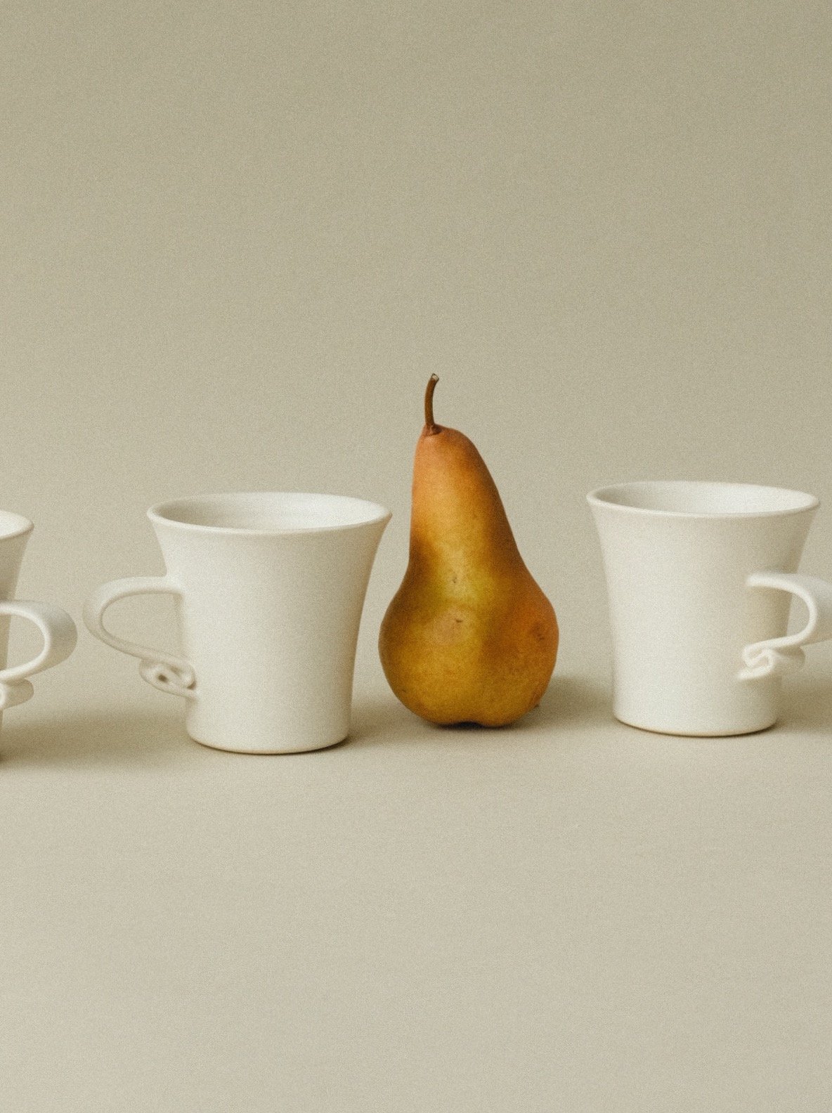 Gesture Mug — White on White Stoneware
