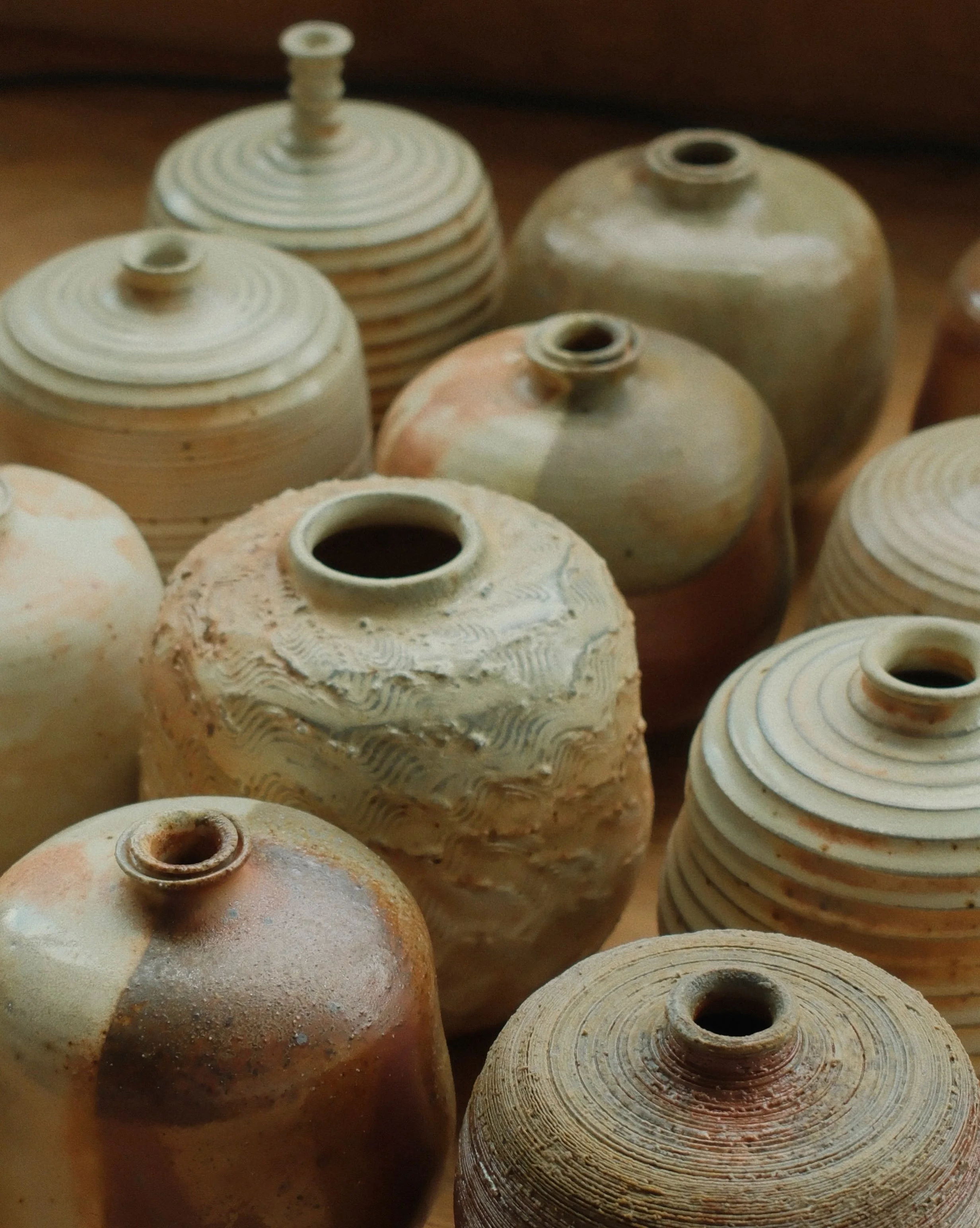 I am doing a small shop update this Thursday! I have some new wood fired vases to share and I finally photographed them. They&rsquo;ll be available online this Thursday, October 15th at 7p est :)
