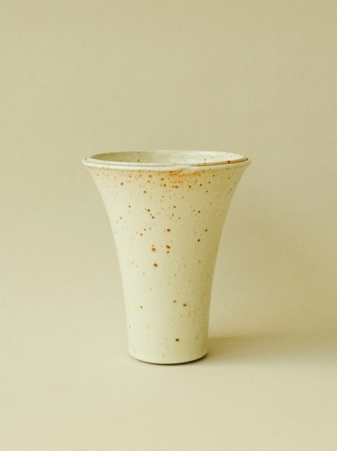 Flared Vase — Wood-Fired White Salt