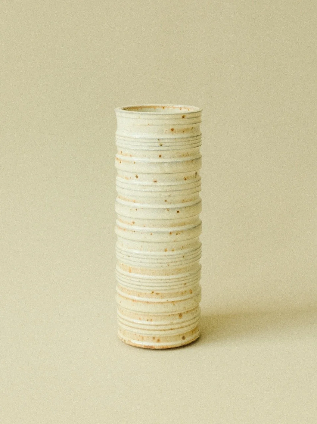 Cylinder Vase — Wood-Fired White Salt
