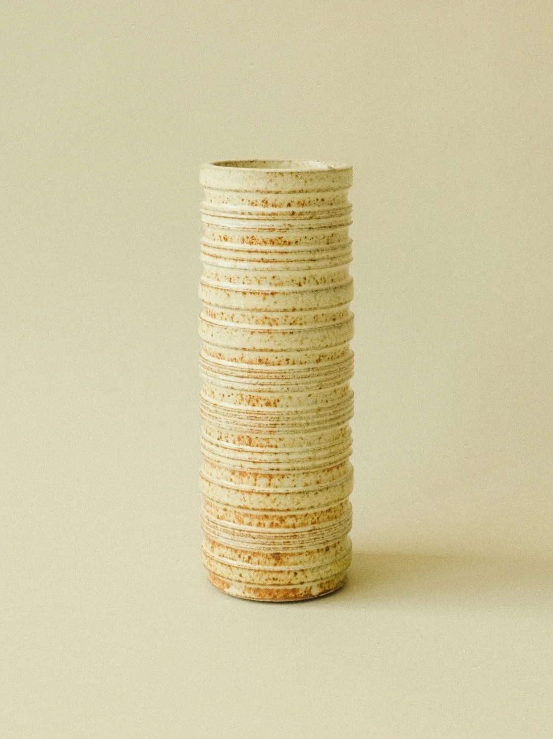 Cylinder Vase — Wood-Fired White Salt