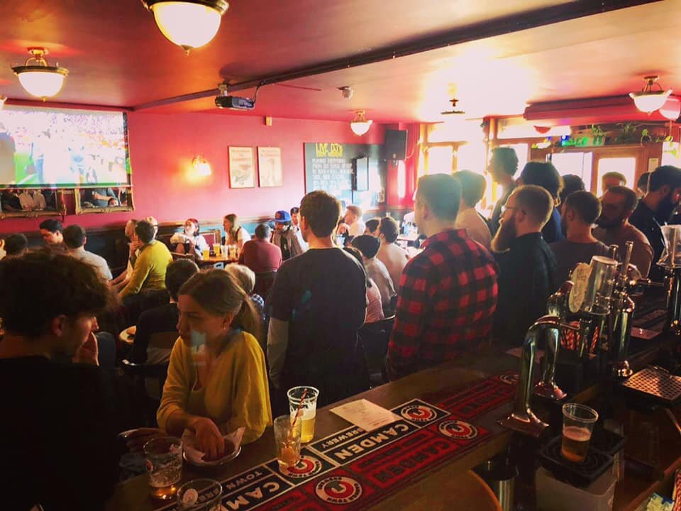 sports pub showing football in Dalston Hackney