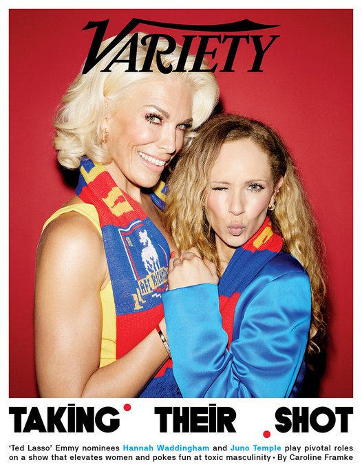 Photo Shoot Front Cover For Variety Magazine with Hannah Waddingham and Juno Temple Ted Lasso at The Three Compasses Dalston Hackney.png