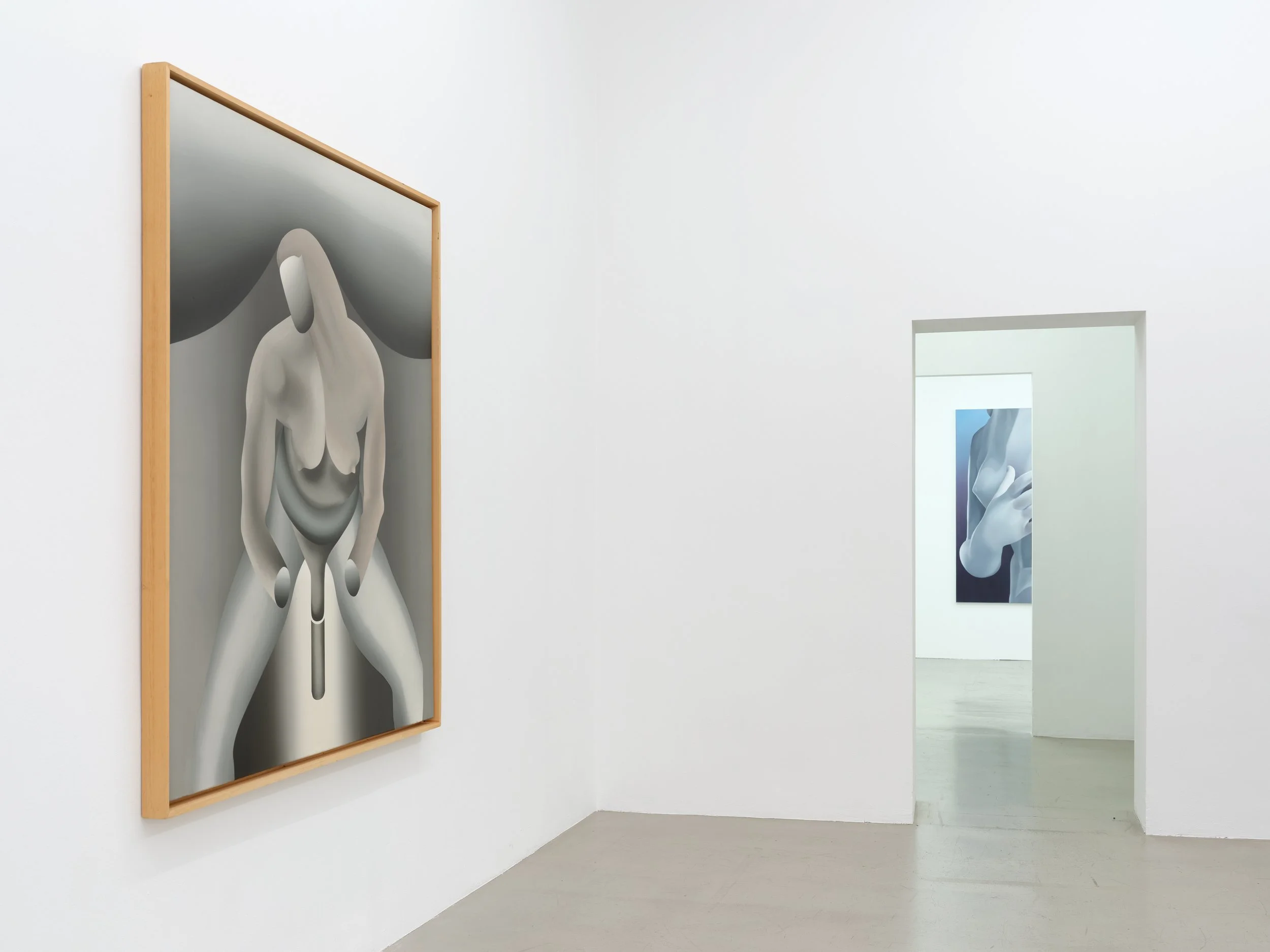  < L.M. Wintersberger, Fingerfigur (männlich-weiblich), 1976, Oil on canvas, 155,5 x 135,5 cm (61,2 × 53,3 in)  > Qulla IX, 2026, oil on canvas, 160 x 130 cm (63 x 51,2 in)  Photo: Simon Vogel  