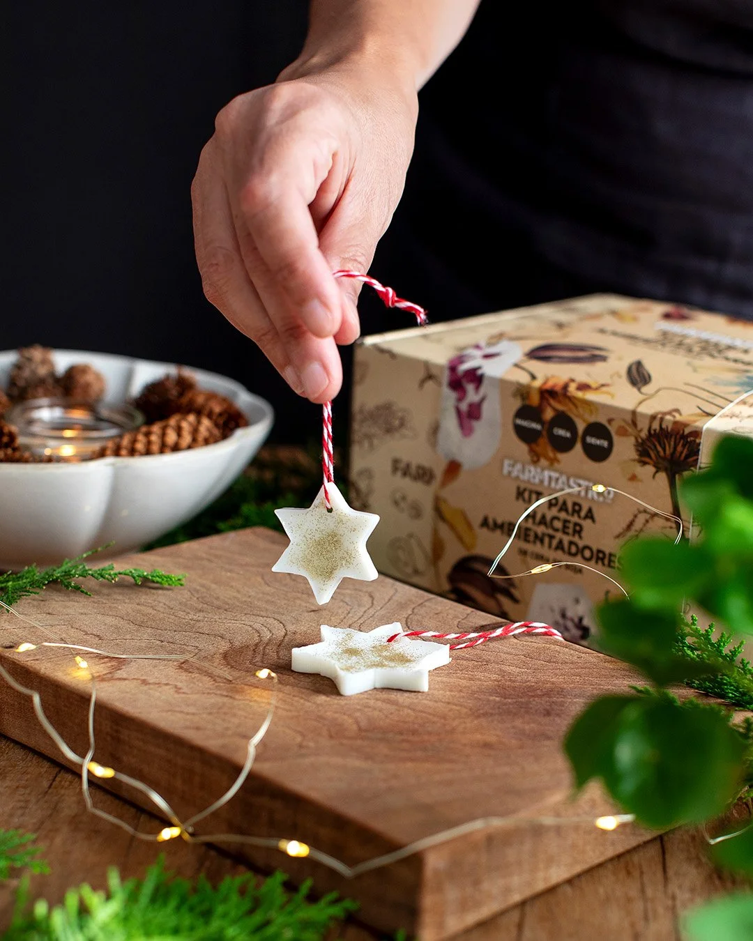 Kit para hacer ambientadores. Ambientador de cera de soja con forma de estrella
