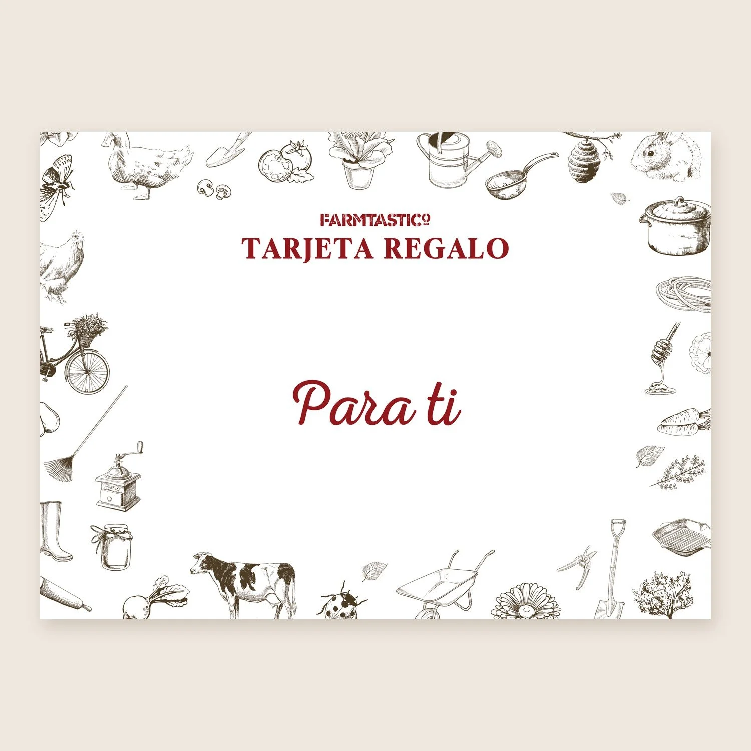 Tarjeta regalo FARMTASTICo, diseño «Para ti»