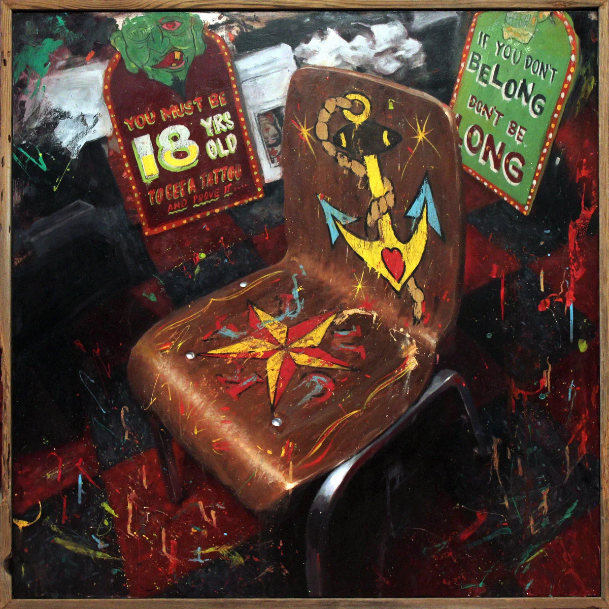 'Ernie Gosnell's Throne', oil on wood, 36" x 36", 2014