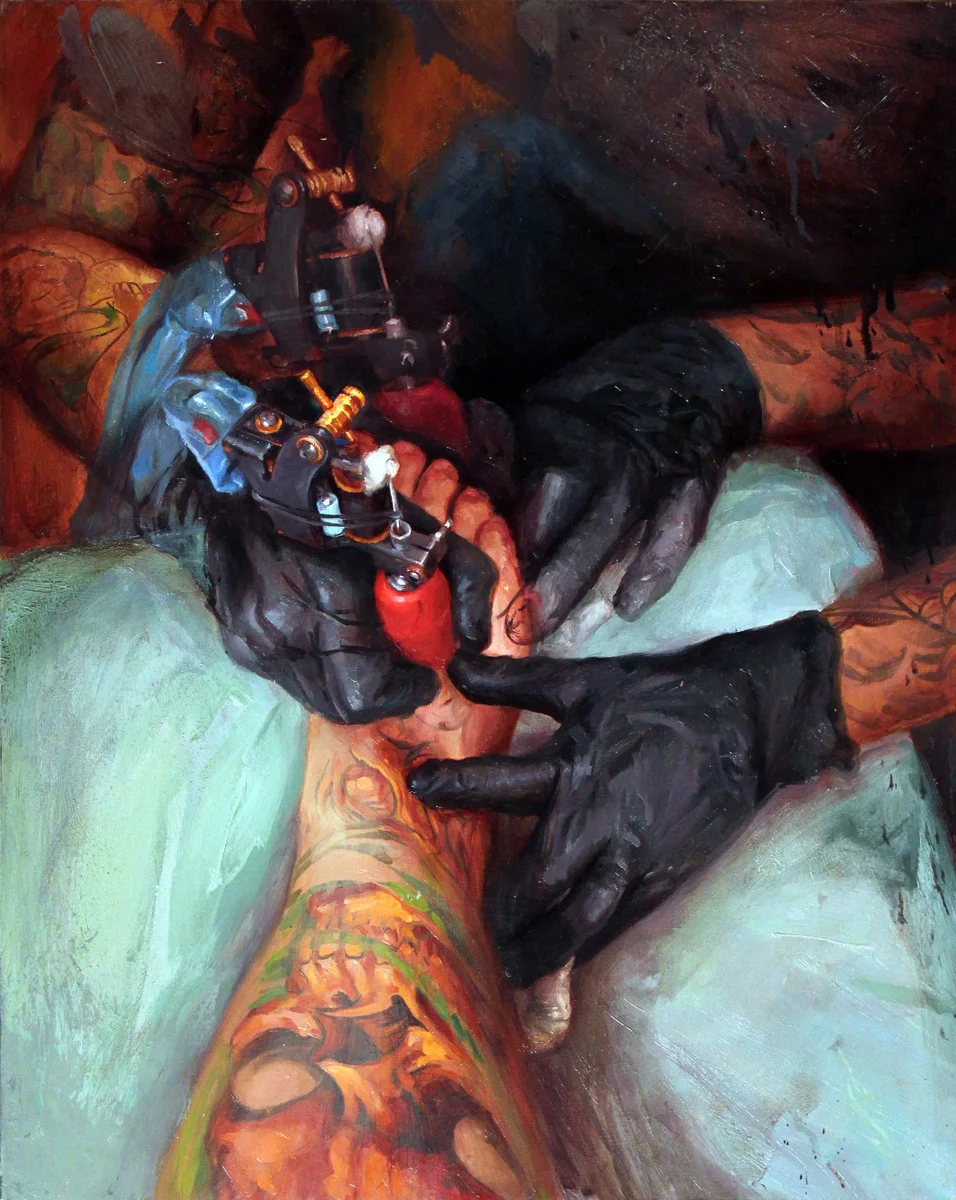 'Brendan Rowe at Work', oil on panel, 20" x 16", 2012, Collection of Brendan Rowe