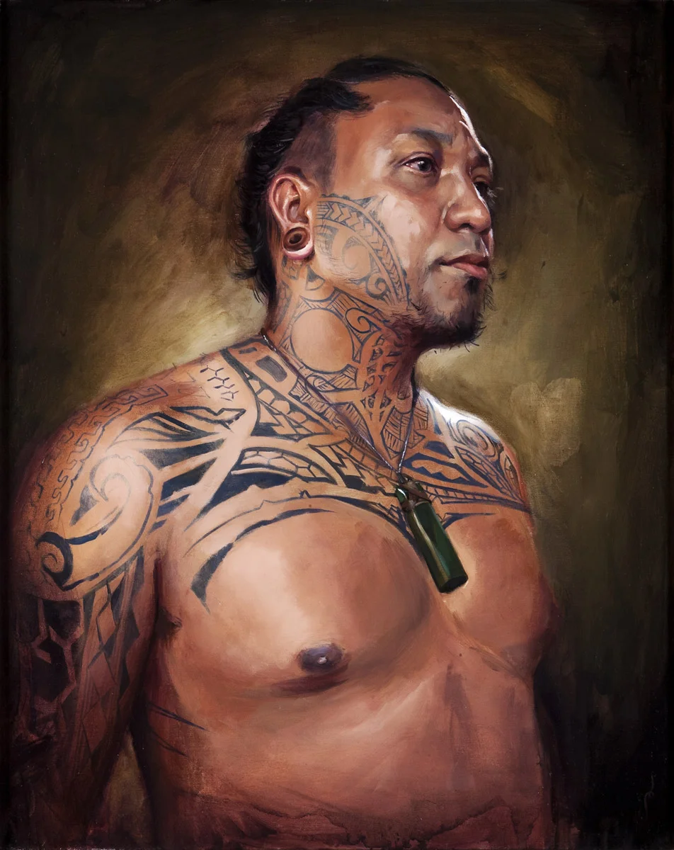 'Portrait of the Artist, Sua Suluape Toetu'u, Aisea', oil on canvas, 30" x 24", 2009, Collection of Russ Abbott