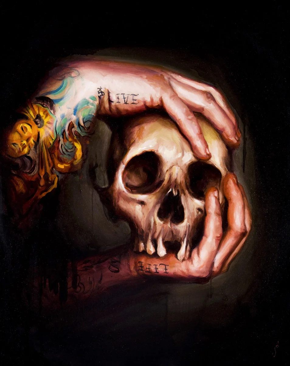 'Live Life Skull', oil on canvas, 30" x 24", 2008, Collection of Phil Holt