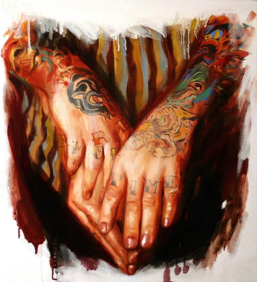 'Jason Schroder's Hands', oil on canvas, 18" x 18", 2007, Collection of Jason Schroder
