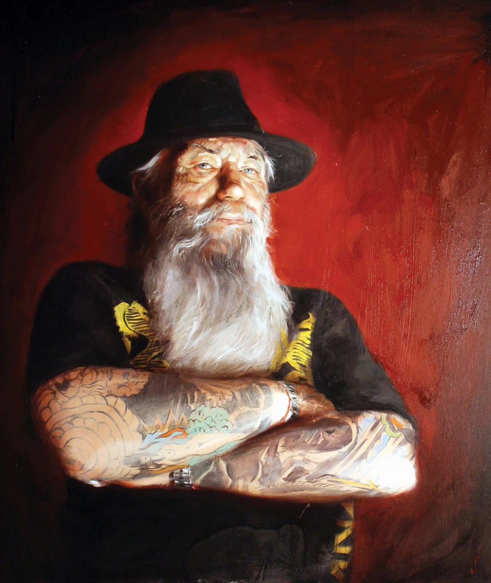 'Portrait of the Artist, Rick Walters', oil on panel, 32" x 24", 2007, Collection of Rick Walters