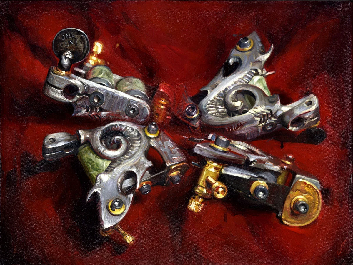 'Aaron Cain's Damascus Machine', oil on canvas, 15" x 20", 2006, Collection of Aaron and Christine Cain