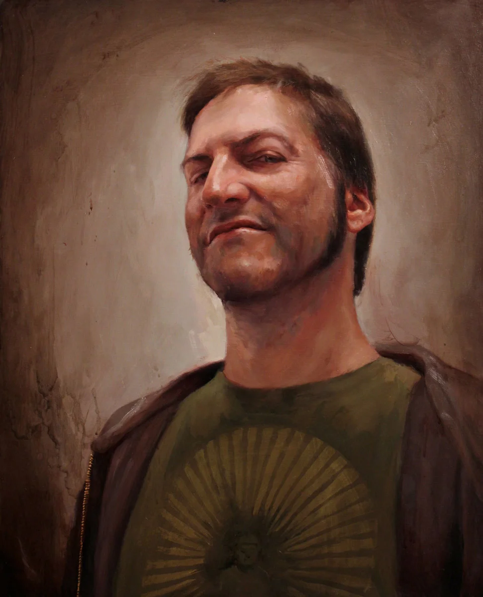 'Portrait of the Artist, Guy Aitchison, Head Study', oil on panel, 20" x 16", 2012, Collection of Larry and Jill Hepp