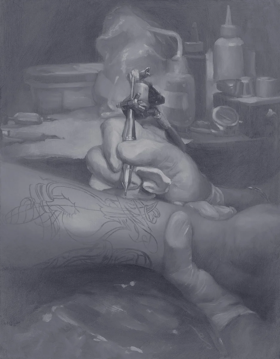'Jack Rudy at Work', oil on panel, 14" x 11", 2009, Private Collection