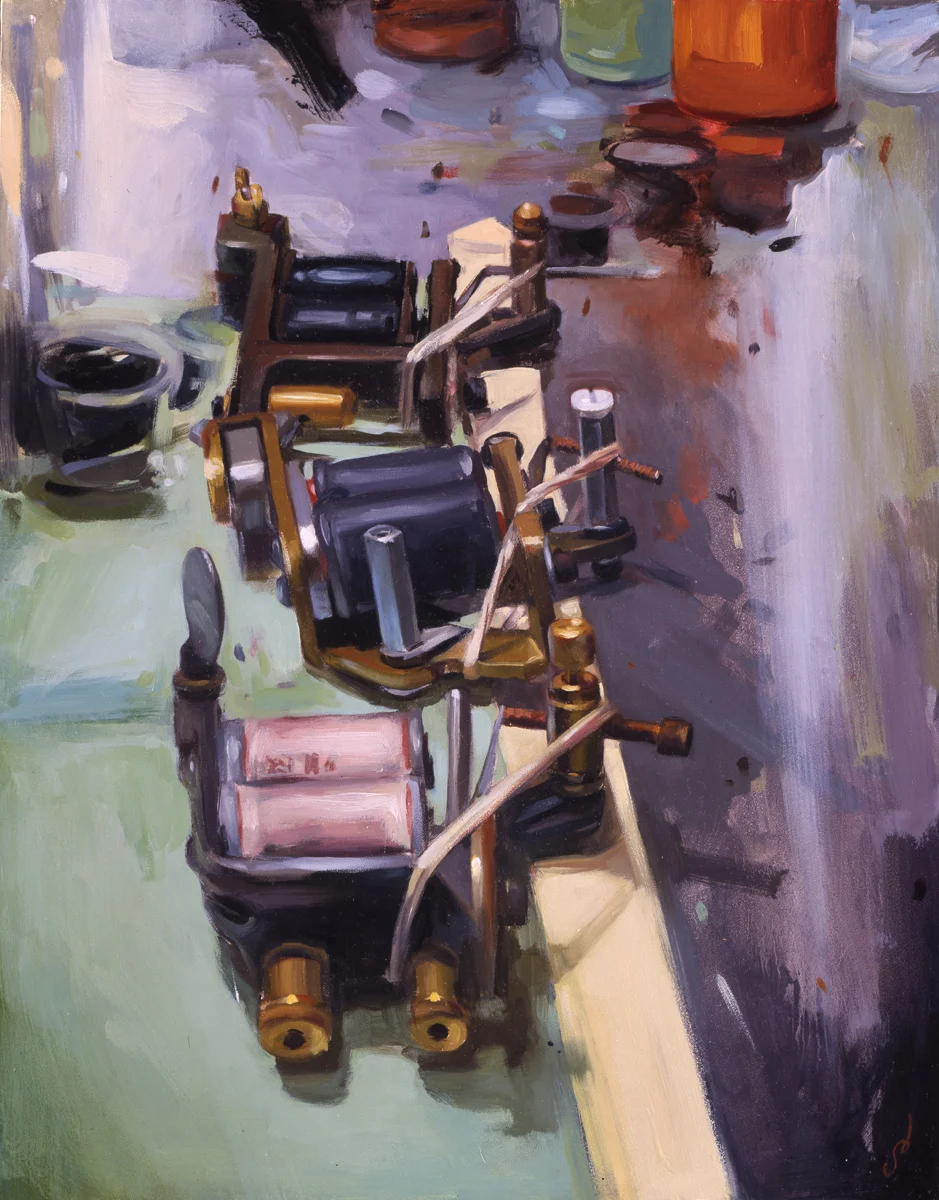'George Campise' Machines', oil on panel, 16" x 12", 2005, Collection of Edu Cerro