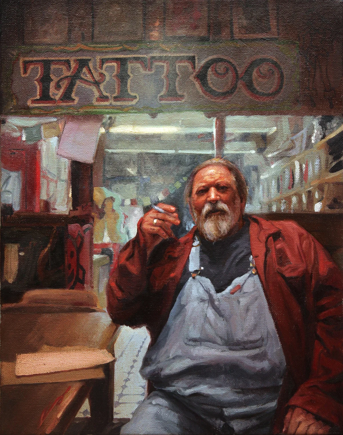 ‘Hanky Panky in Amsterdam, Study 1’, oil on canvas, 14" x 11”, 2017, Collection of Tin-Tin