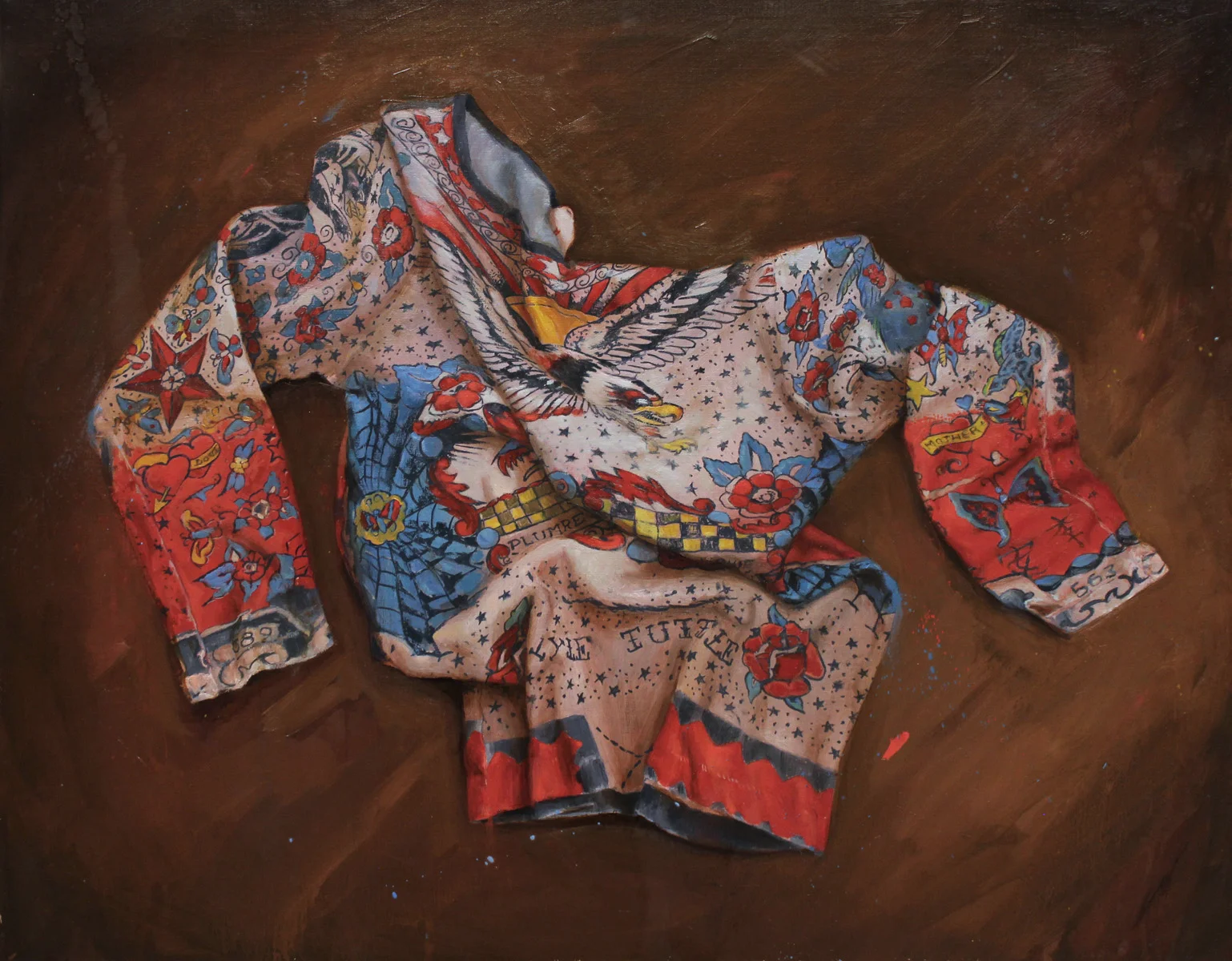 ‘Lyle Tuttle Tattoo Body Shirt’, oil on canvas, 24” x 30”, 2017, Collection of John Whitman