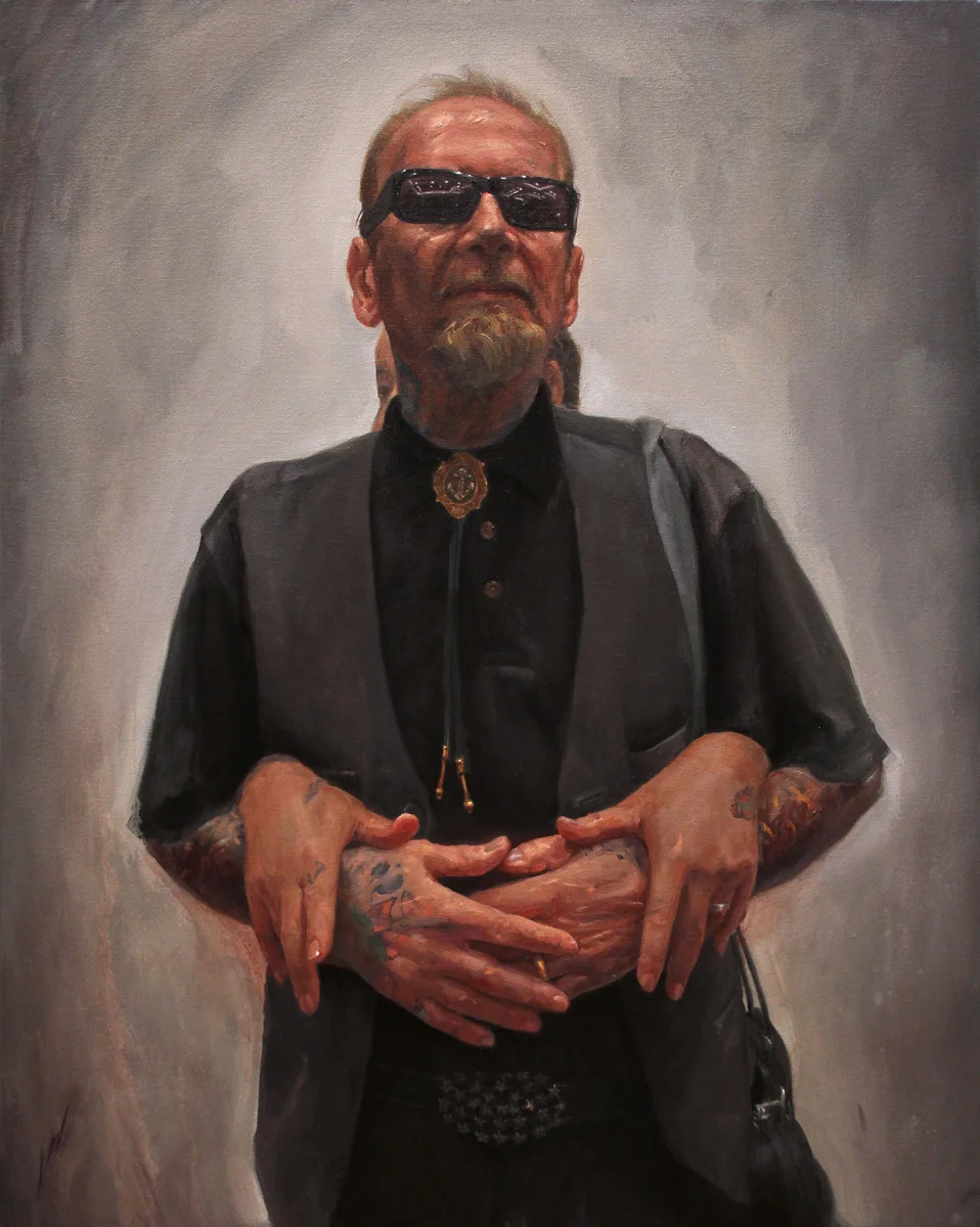 ‘Portrait of the Artists’, Bill and Junii Salmon’, oil on canvas, 30” x 24”, 2018