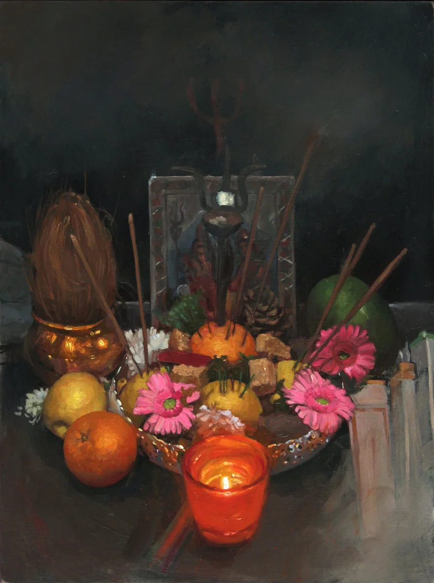 ‘Tomas Tomas' Altar’, oil on panel, 12” x 9”, 2017, Collection of j.frede