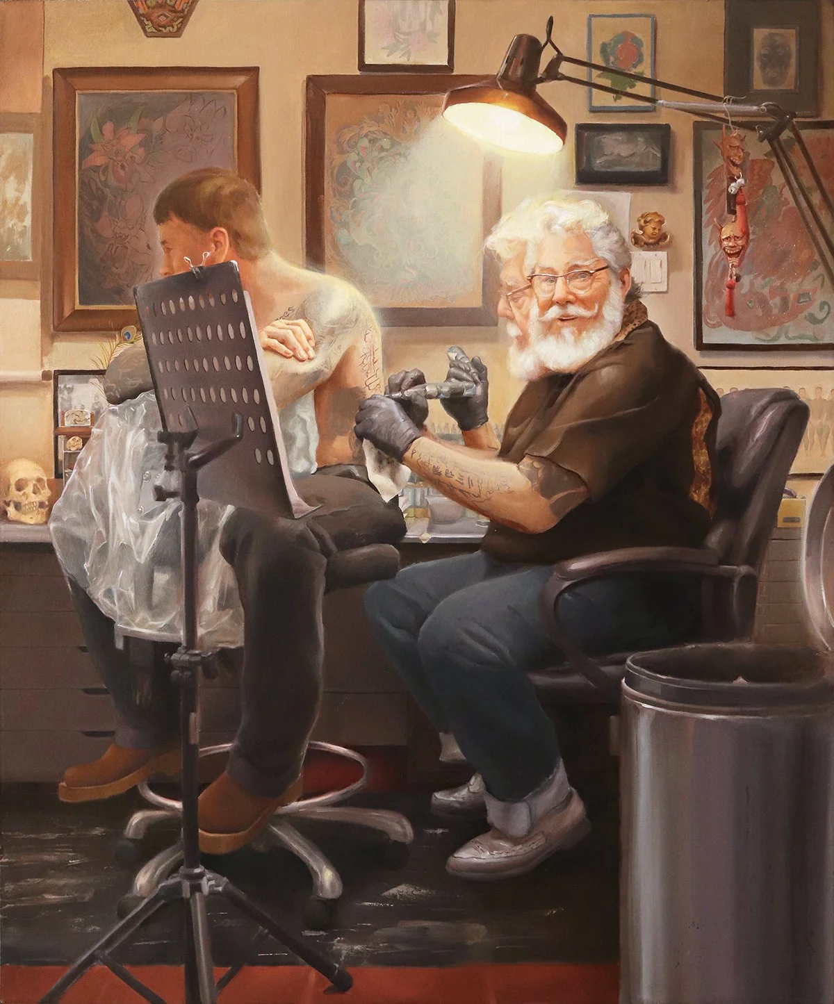 'Shotsie Gorman at Work' oil on linen, 48" x 36", 2022