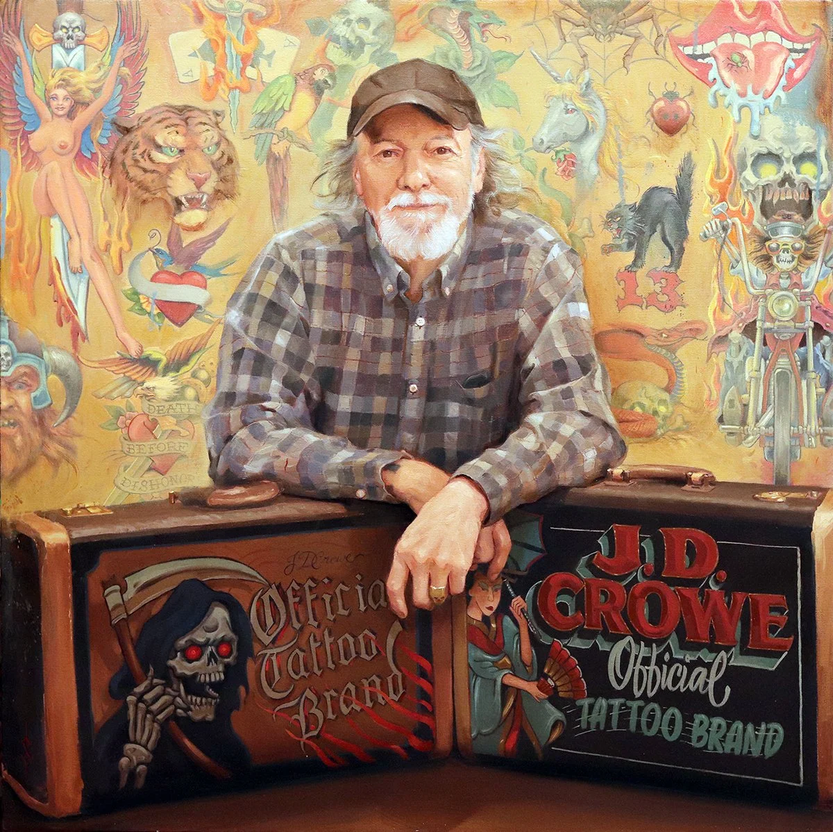 'Portrait Study of the Artist, JD Crowe' oil on canvas,  32" x 32", 2023