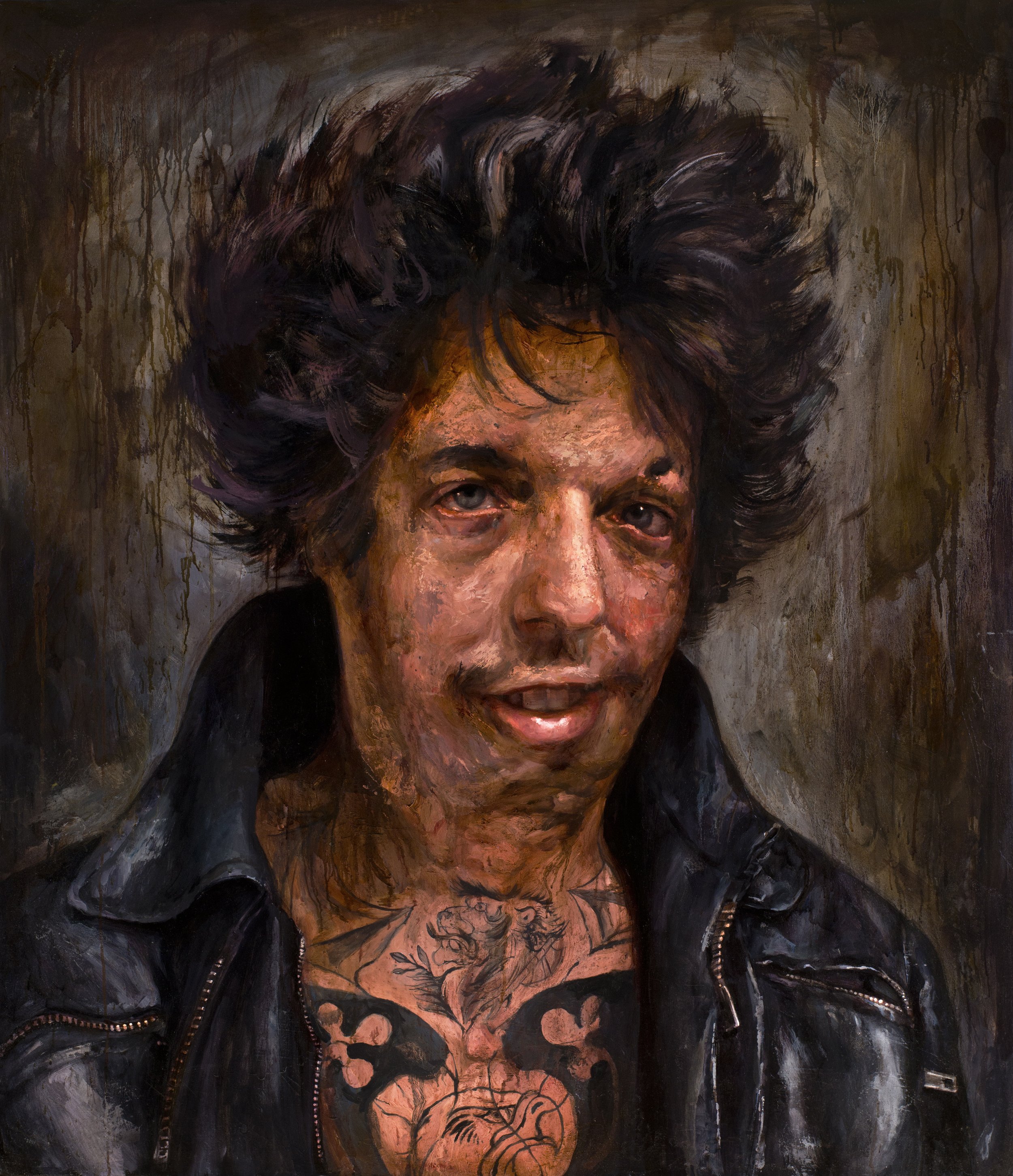 ‘Portrait of the Artist, Grime, (Large Scale Head Study)’, oil on canvas, 60” x 52”, 2012