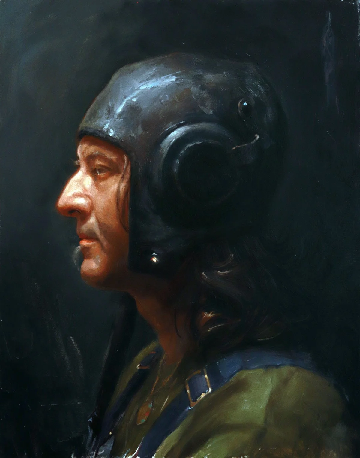 'Portrait of the Artist, Mike Davis, Head Study’, oil on panel, 2018, 12” x 9”